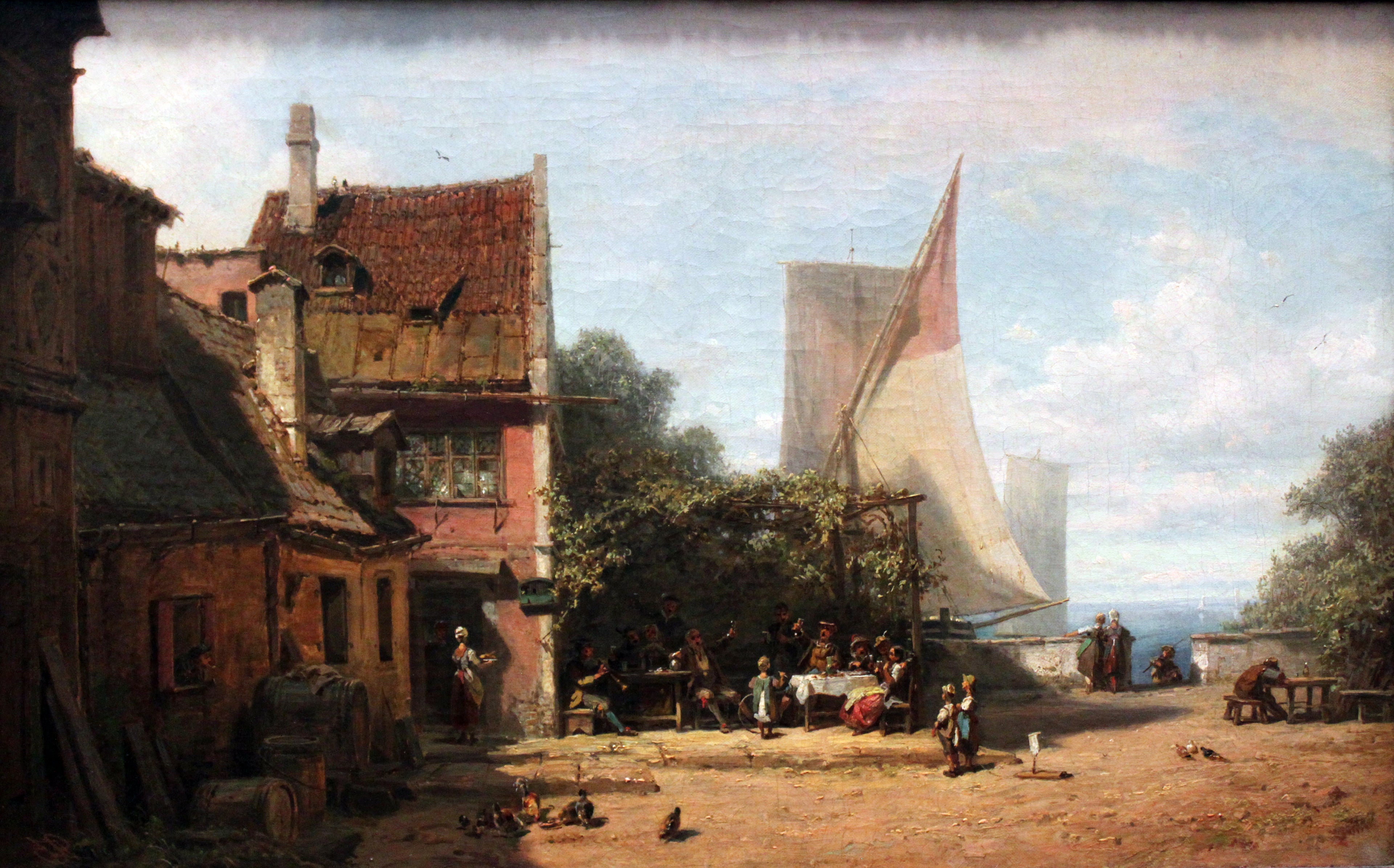 Starobylá hospoda u jezera Starnberger - Carl Spitzweg