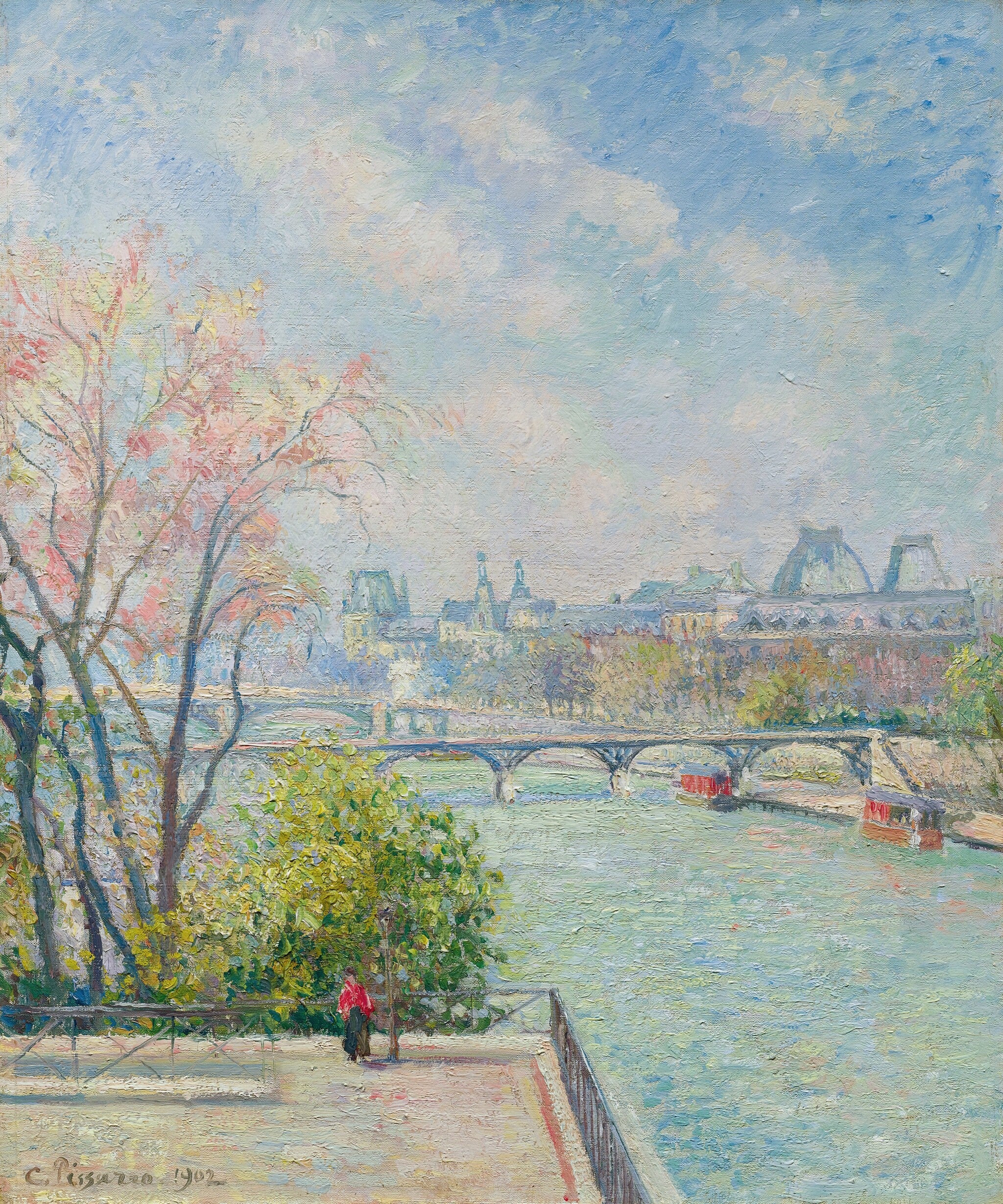 Reproduction du tableau « Le Louvre, matin, printemps - Camille Pissarro » par Alpha Reproduction en peinture à l’huile