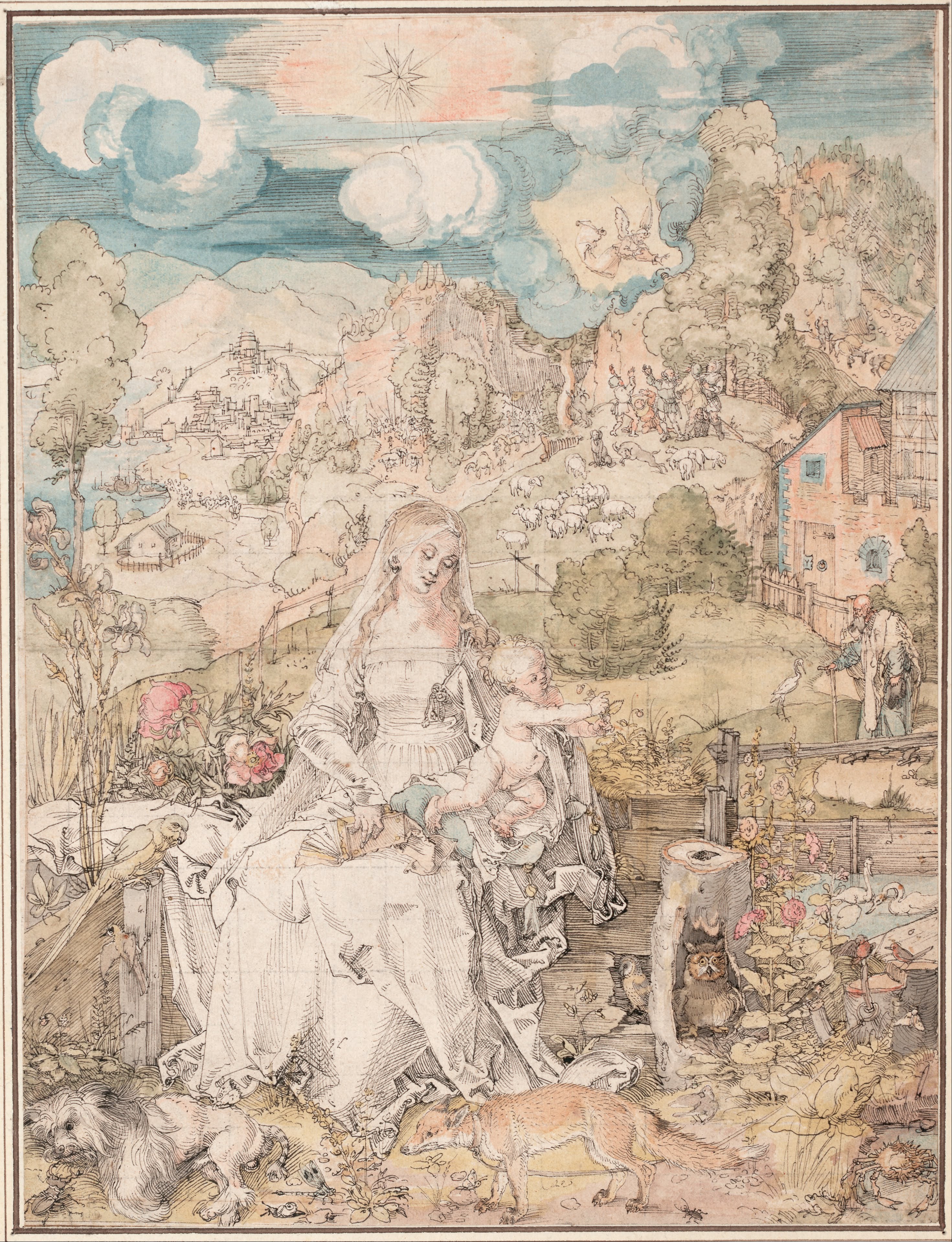 Marie mezi mnoha zvířaty - Albrecht Dürer