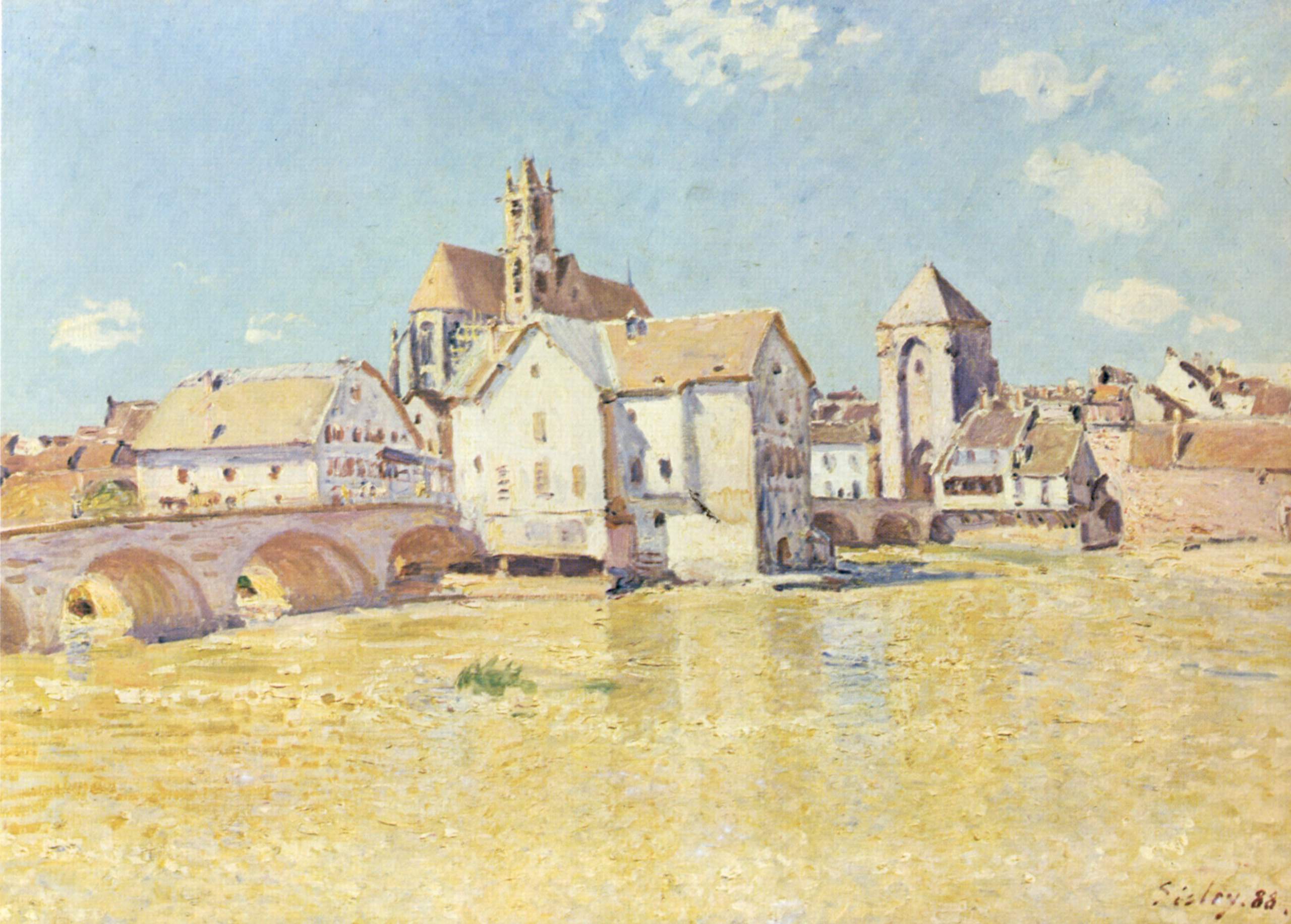 Reproduction du tableau « Le Pont de Moret dans le soleil du matin - Alfred Sisley » par Alpha Reproduction en peinture à l’huile