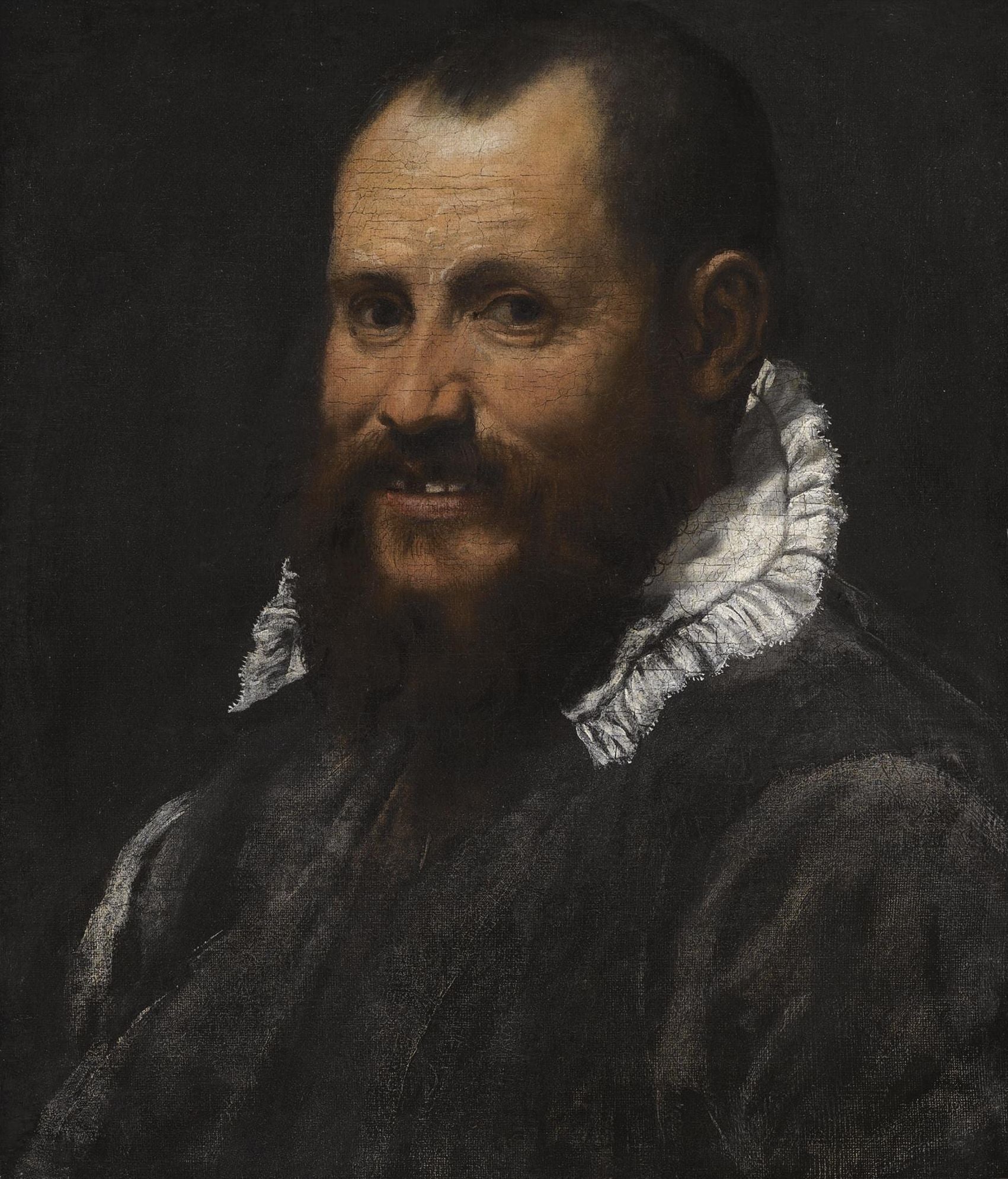 Portrait d'un homme, en buste, en col blanc - Annibale Carracci