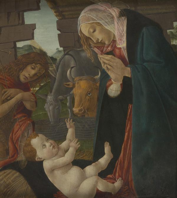 Adorace Dítěte Panny Marie a svatého Jana Křtitele - Sandro Botticelli