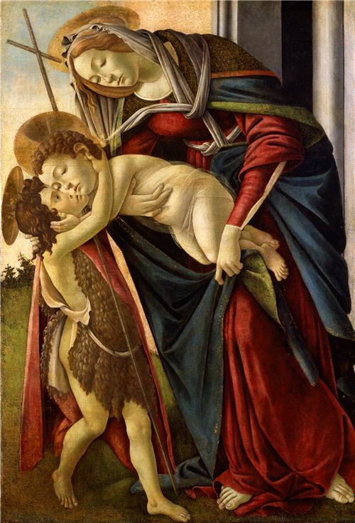 Panna Marie s dítětem a malým svatým Janem Křtitelem - Sandro Botticelli