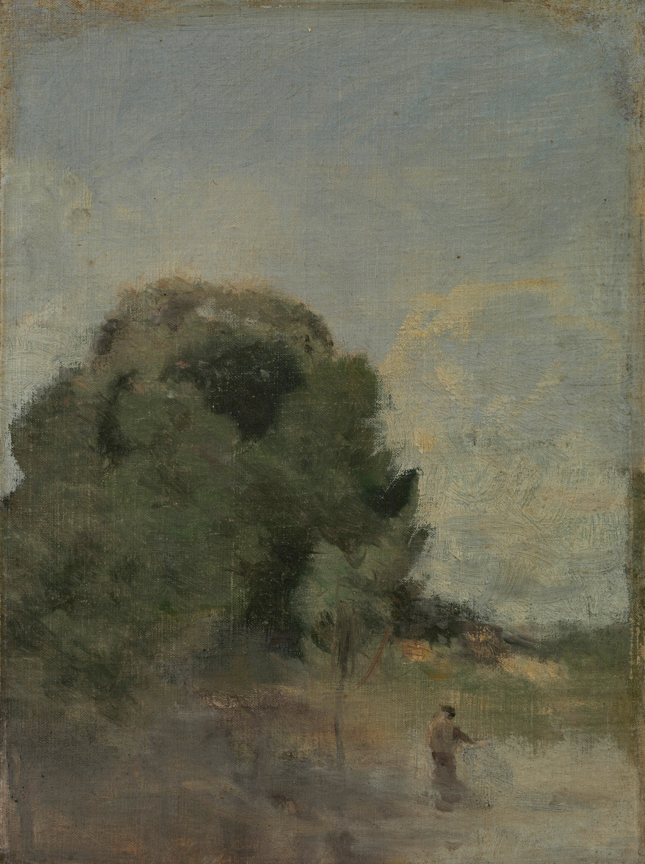 Paysage avec pêcheur - Jean-Baptiste Camille Corot