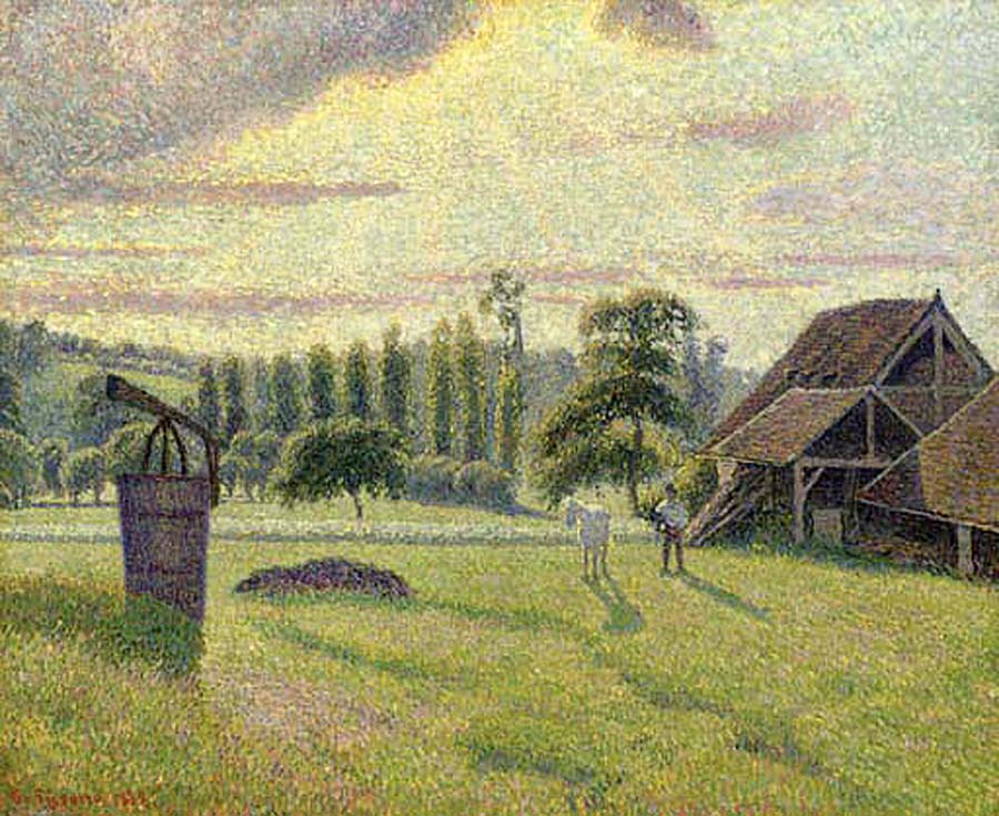 Reproduction du tableau « La Briqueterie Delafolie à Éragny - Camille Pissarro » par Alpha Reproduction en peinture à l’huile