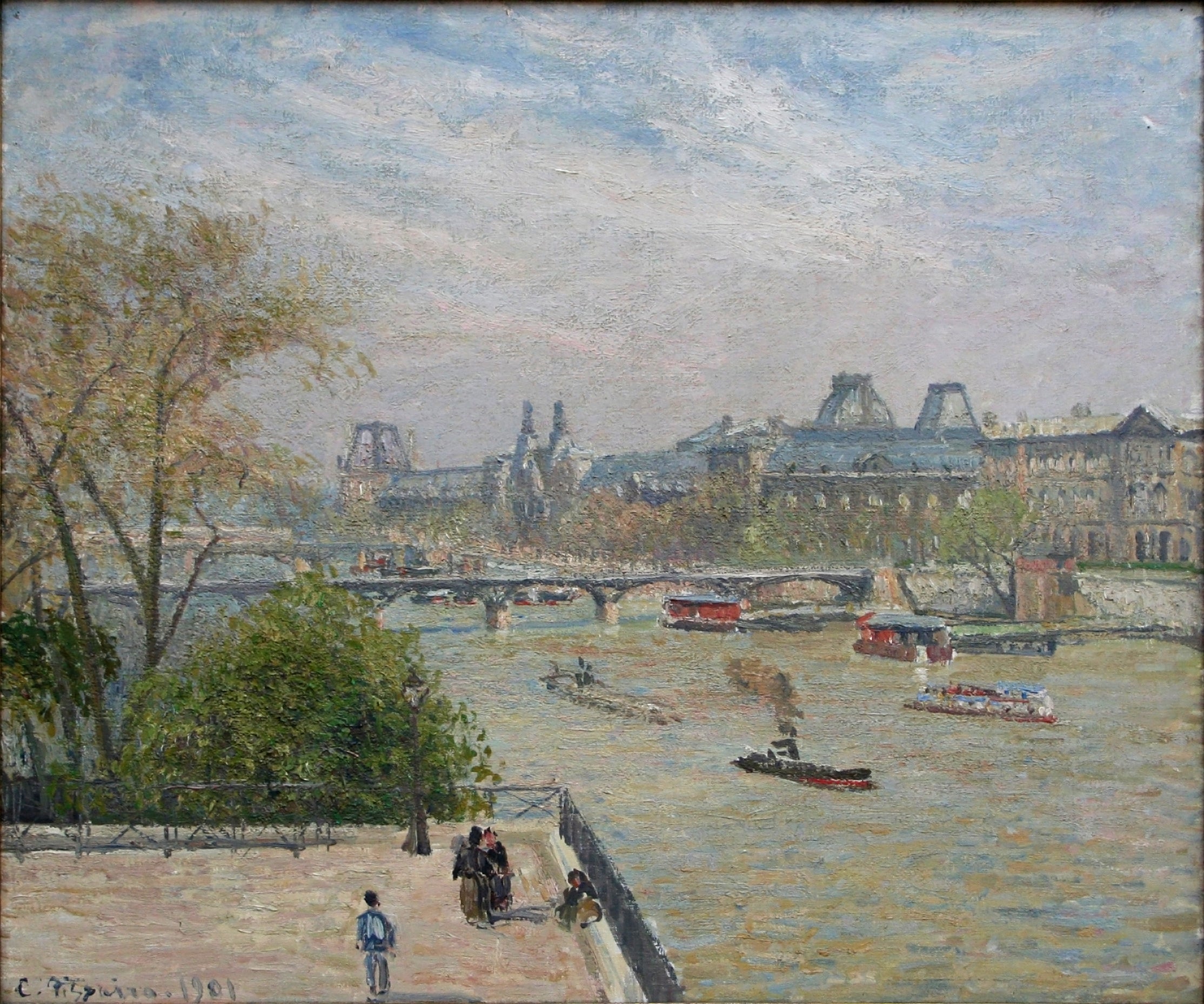 Reproduction du tableau « Le Louvre, printemps, matin, soleil - Camille Pissarro » par Alpha Reproduction en peinture à l’huile
