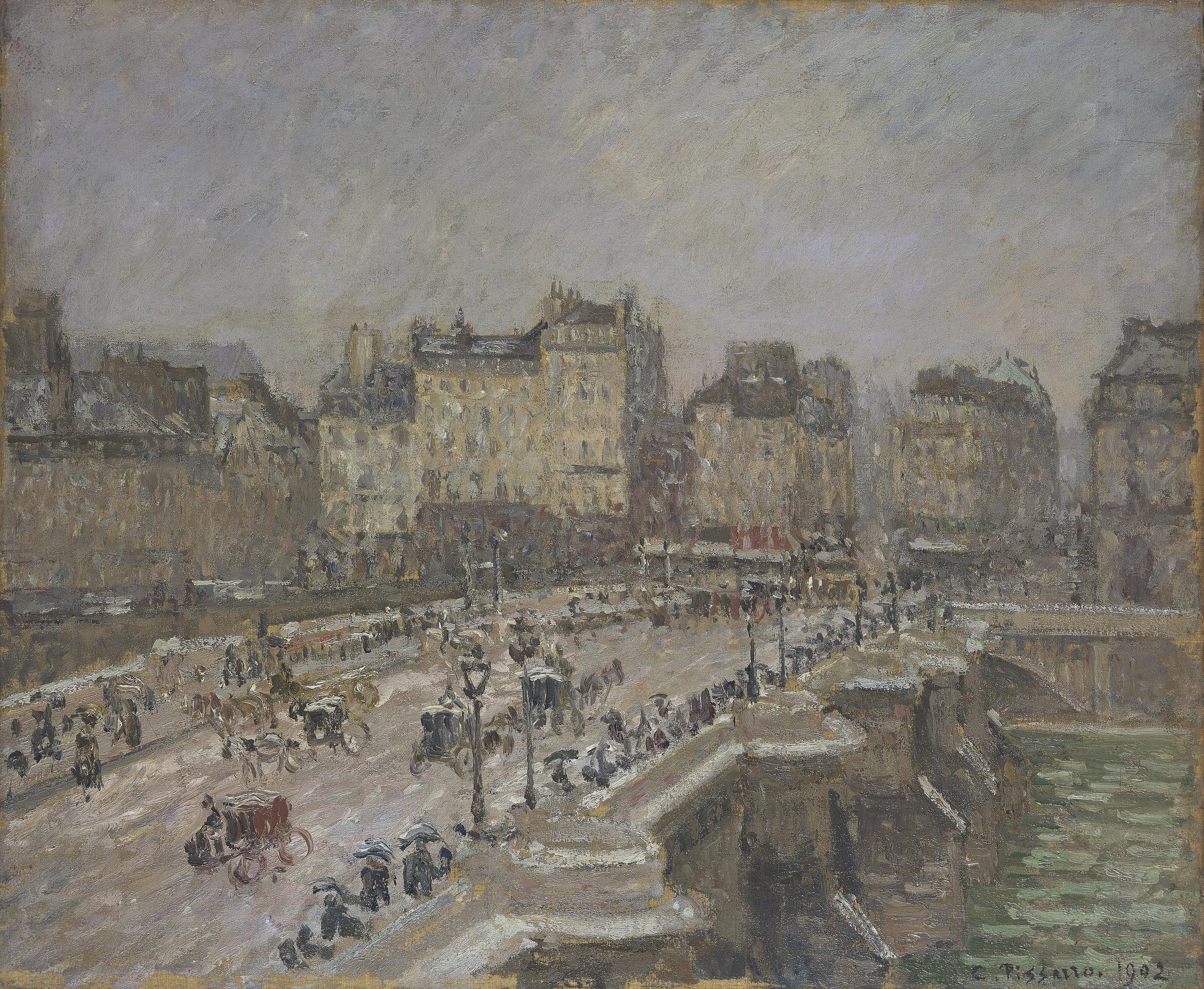 Reproduction du tableau « Le Pont-Neuf, Effet de Neige (Deuxième Série) - Camille Pissarro » par Alpha Reproduction en peinture à l’huile
