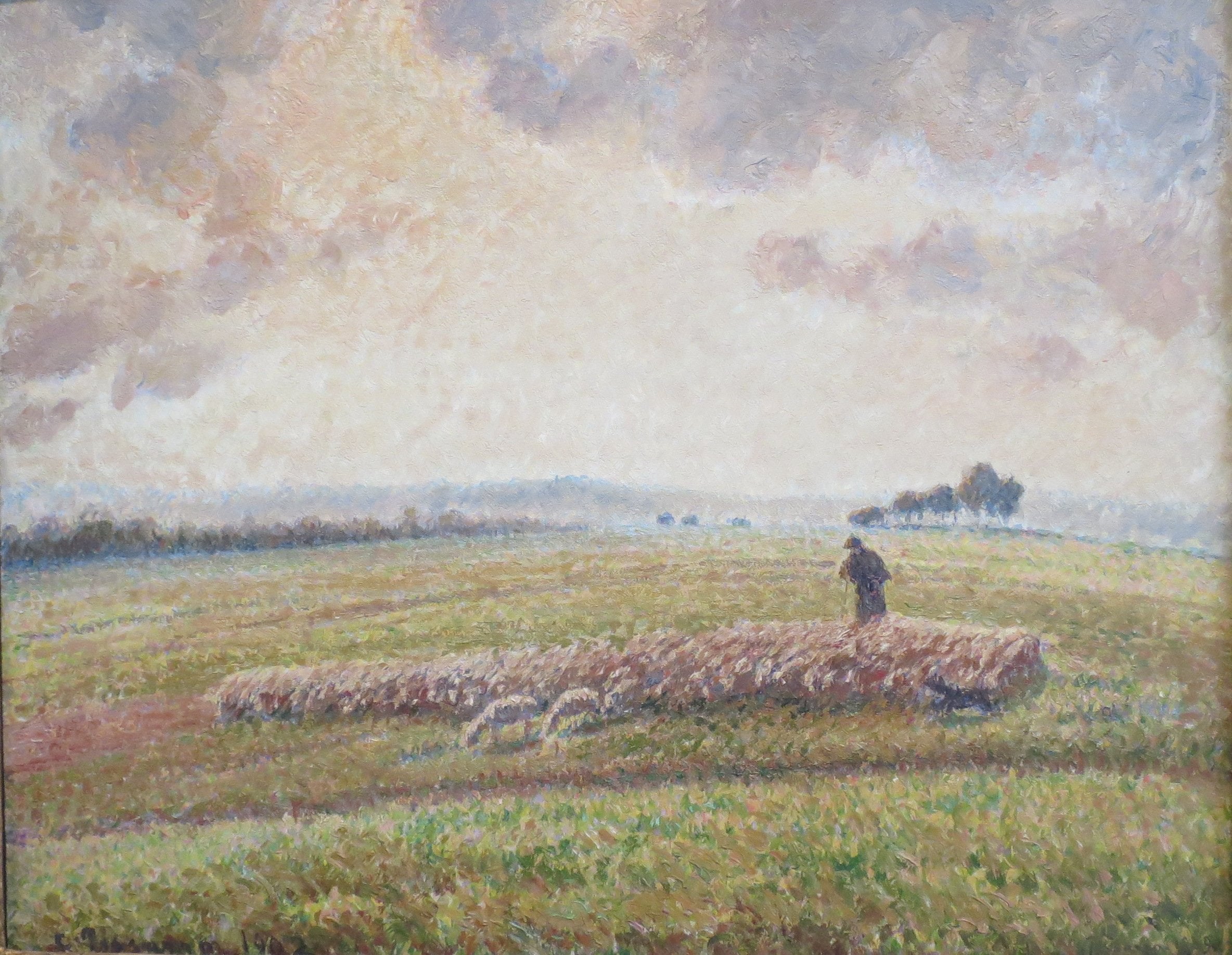 Reproduction du tableau « Paysage avec troupeau de moutons - Camille Pissarro » par Alpha Reproduction en peinture à l’huile