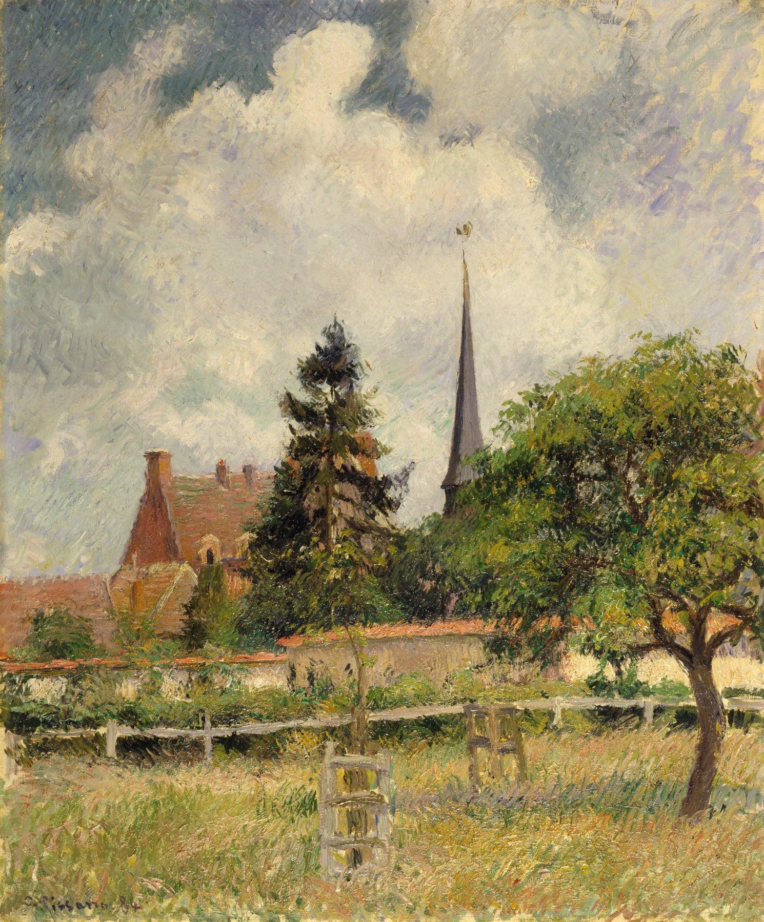 Reproduction du tableau « L'église d'Eragny - Camille Pissarro » par Alpha Reproduction en peinture à l’huile