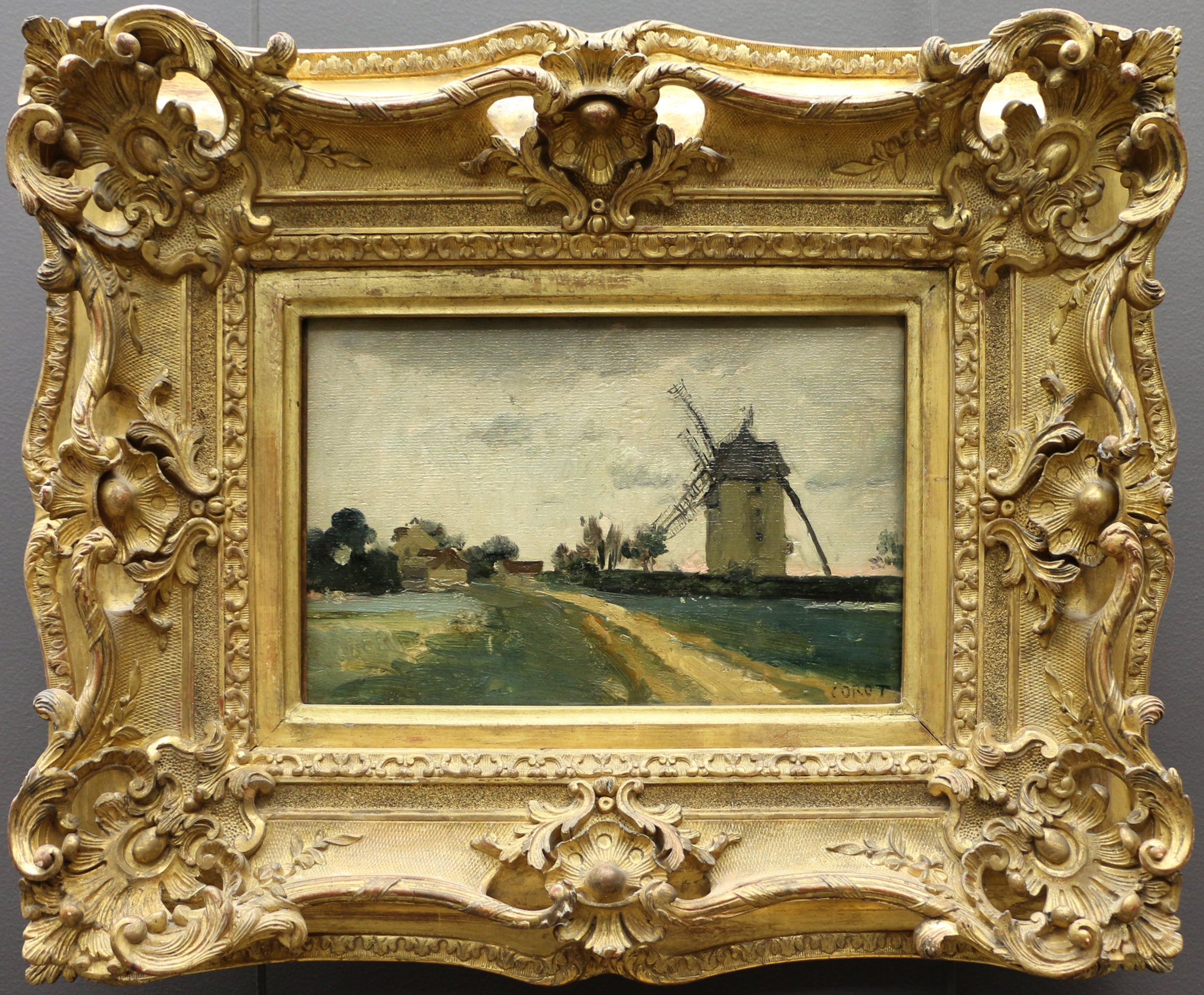 Moulins à vent jumeaux sur la butte de Picardie - Jean-Baptiste Camille Corot