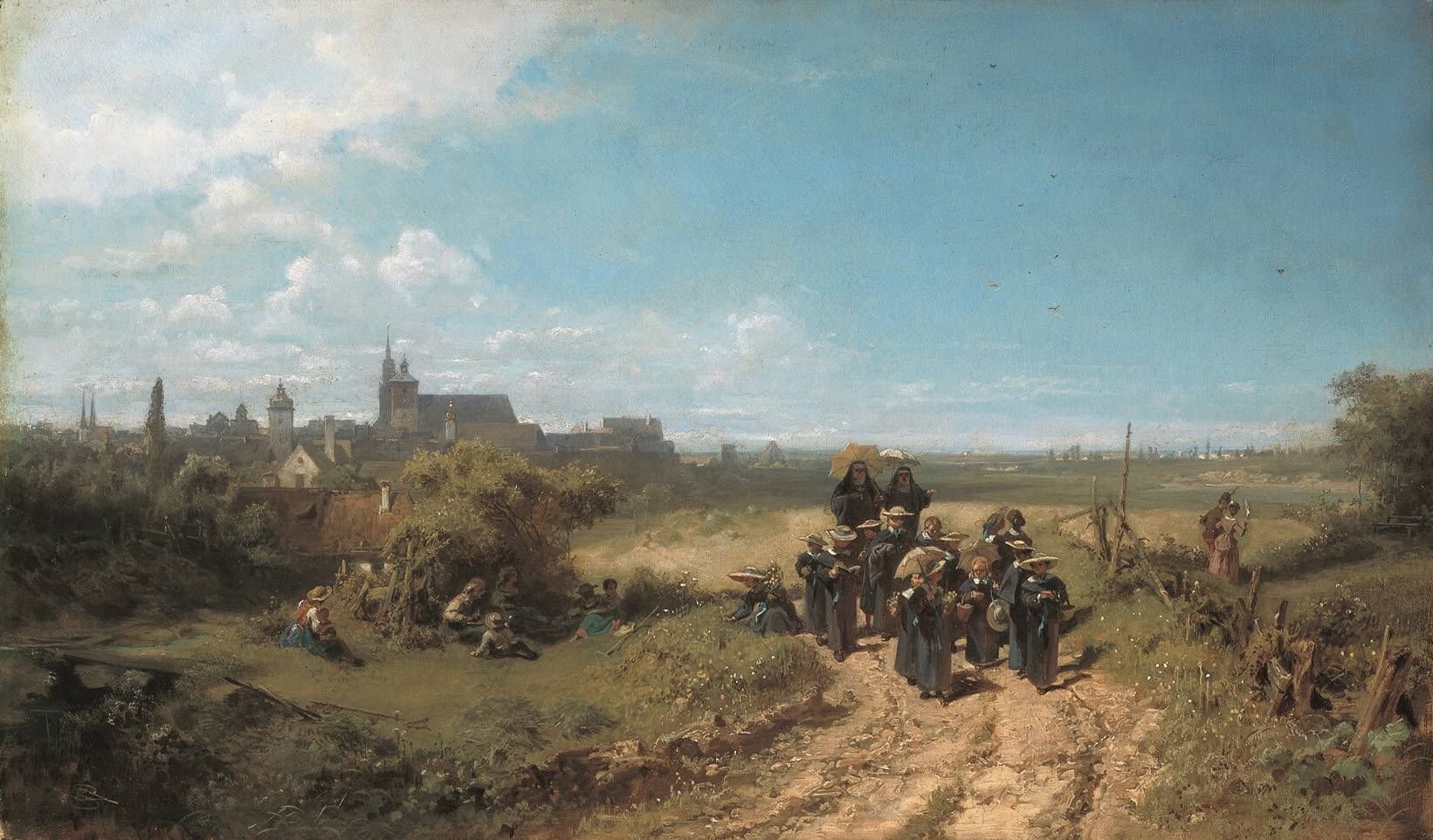 Procházka klášterem - Carl Spitzweg