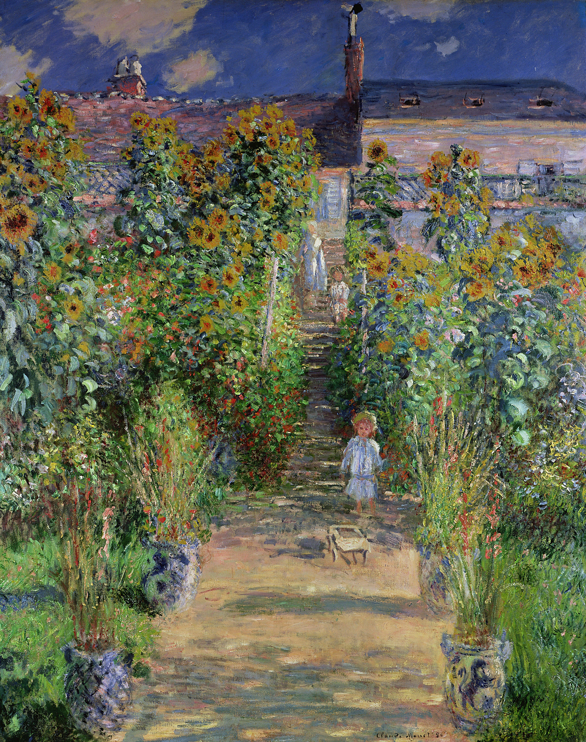 Reproduction du tableau « Le Jardin de Monet à Vétheuil - Claude Monet » par Alpha Reproduction en peinture à l’huile