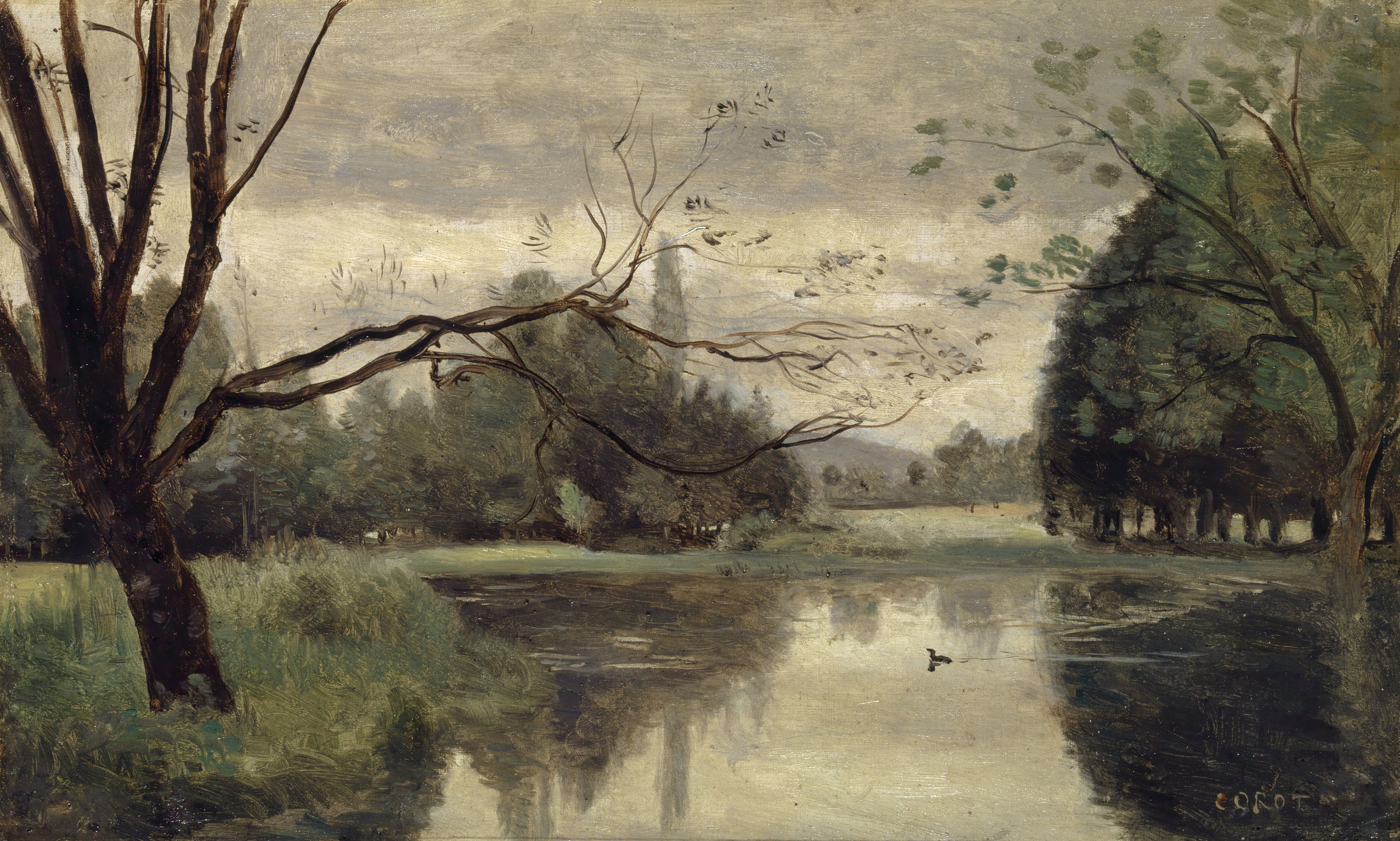 Mortefontaine. L'étang aux canards - Jean-Baptiste Camille Corot