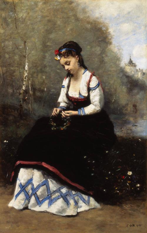 La couronne de fleurs - Jean-Baptiste Camille Corot