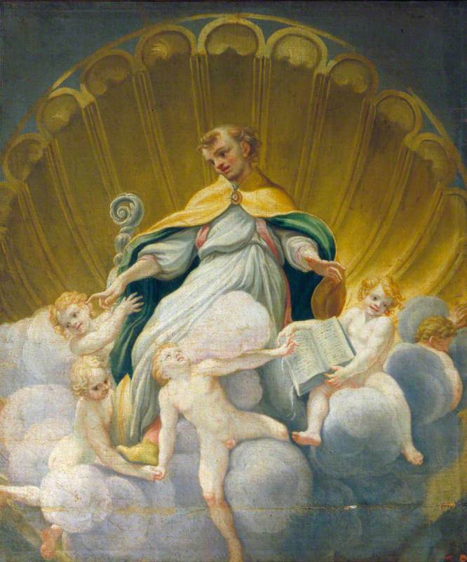 Saint Hilaire entouré d'anges (copie de la fresque de la coupole de la cathédrale de Parme) - Antonio da Correggio