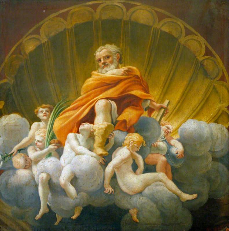 Saint Thomas entouré d'anges (copie de la fresque de la coupole de la cathédrale de Parme) - Antonio da Correggio