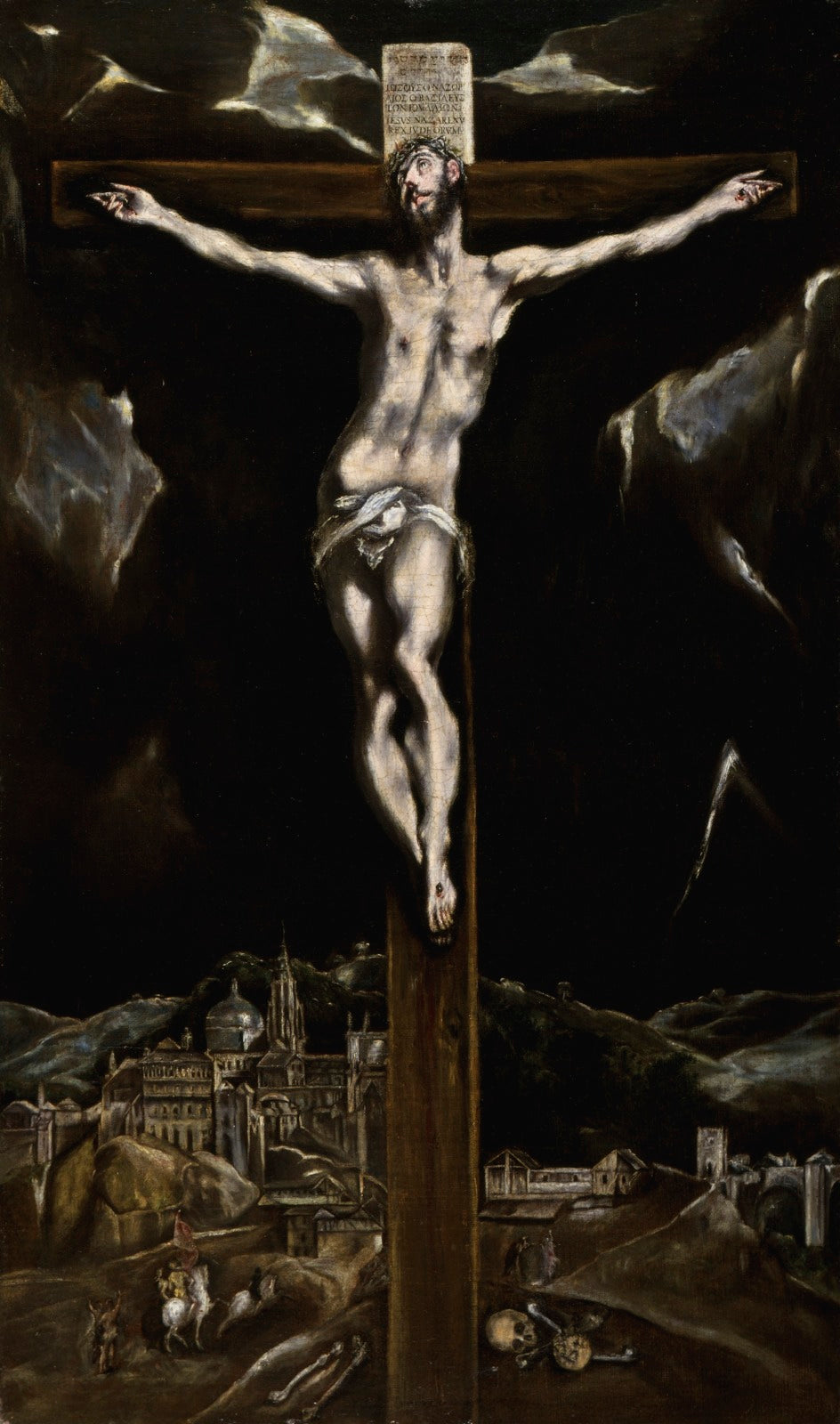 Le Christ en croix avec vue sur Tolède - El Greco