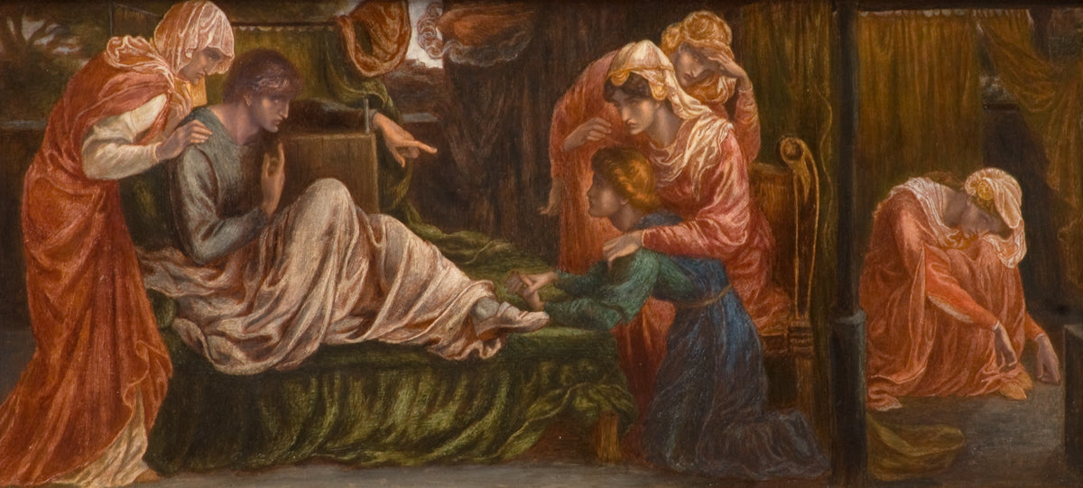 Le Rêve de Dante le jour de la mort de Béatrice (prédelle, panneau de droite) - Dante Gabriel Rossetti