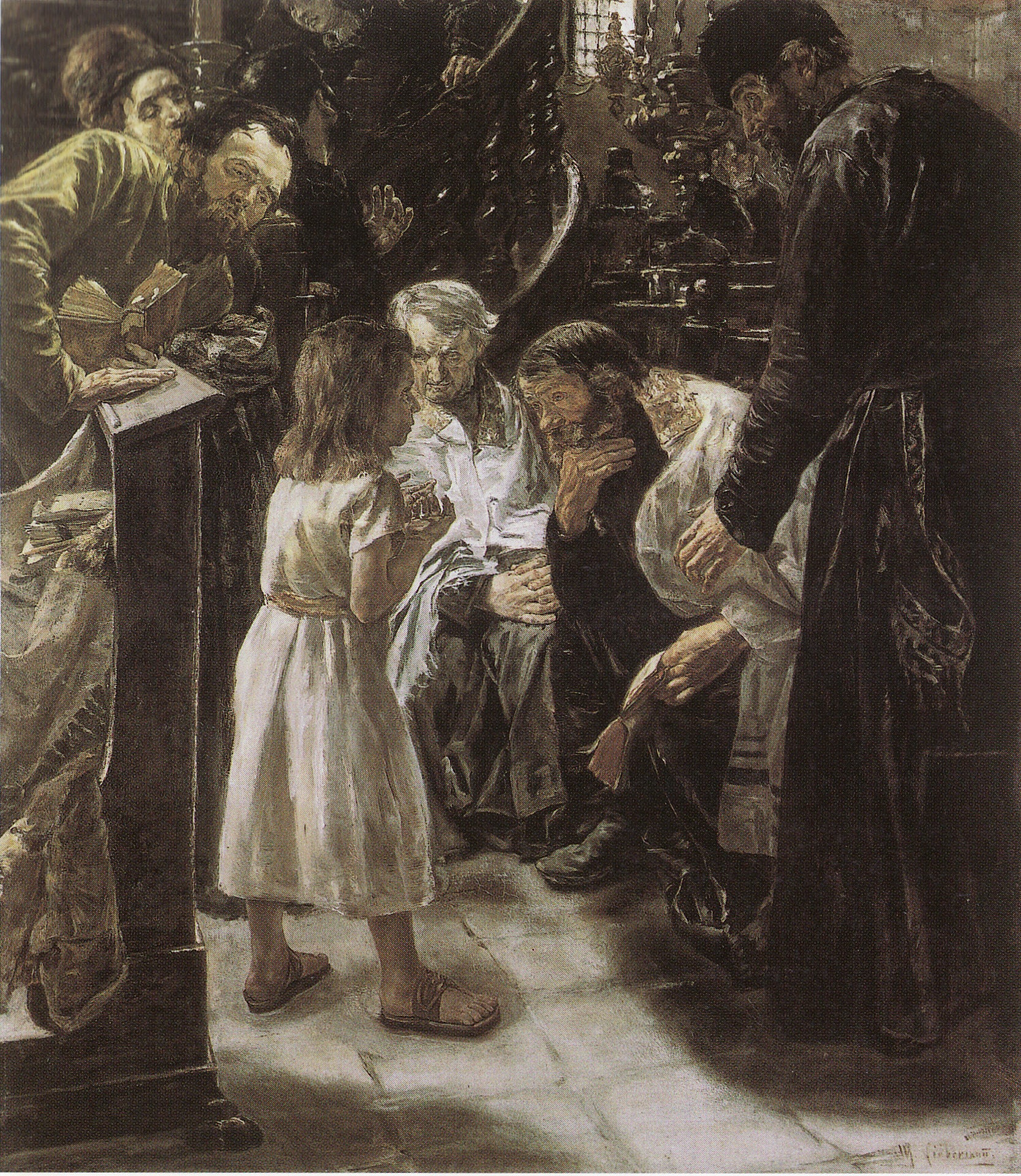 Ježíš mezi učiteli - Max Liebermann
