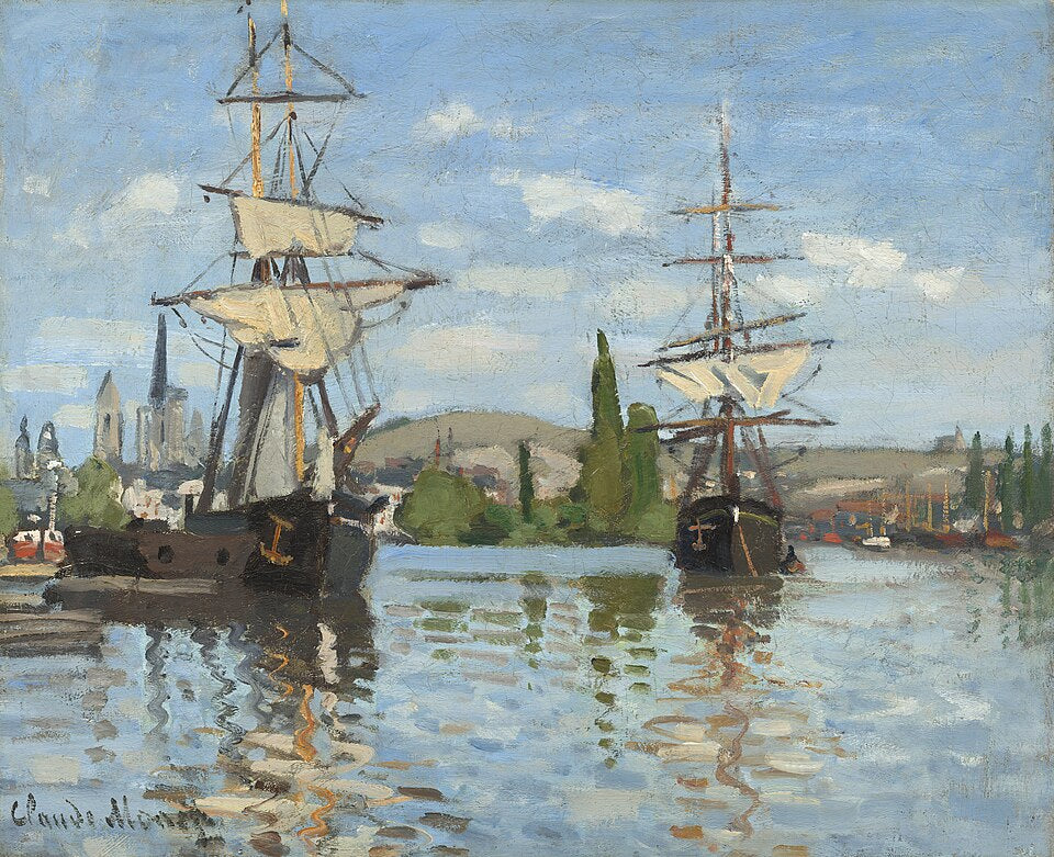 Lodě v Rouenu na Seině - Claude Monet