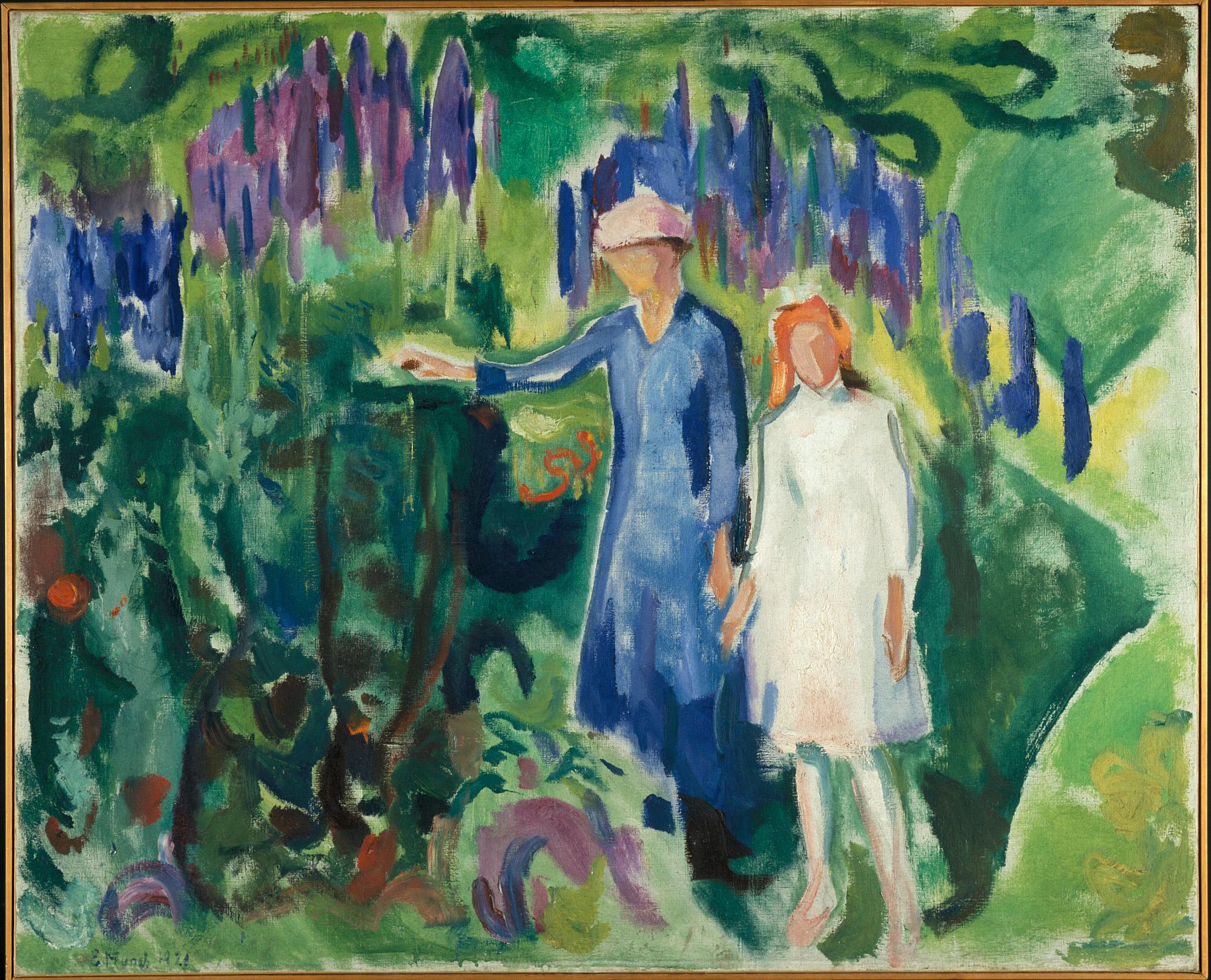 Reproduction du tableau « Mère et Fille au jardin - Edvard Munch » par Alpha Reproduction en peinture à l’huile