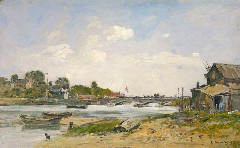 Reproduction du tableau « Le pont sur la Touques à Deauville - Eugène Boudin » par Alpha Reproduction en peinture à l’huile
