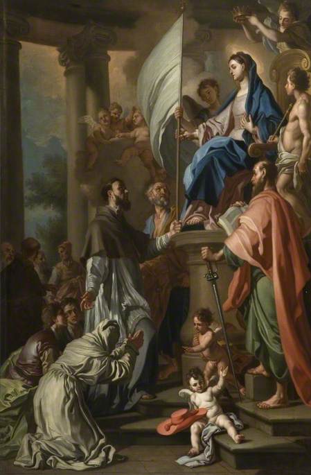 Saint Bonaventure recevant de la Vierge l'étendard de San Sepolcro - Francesco Solimena