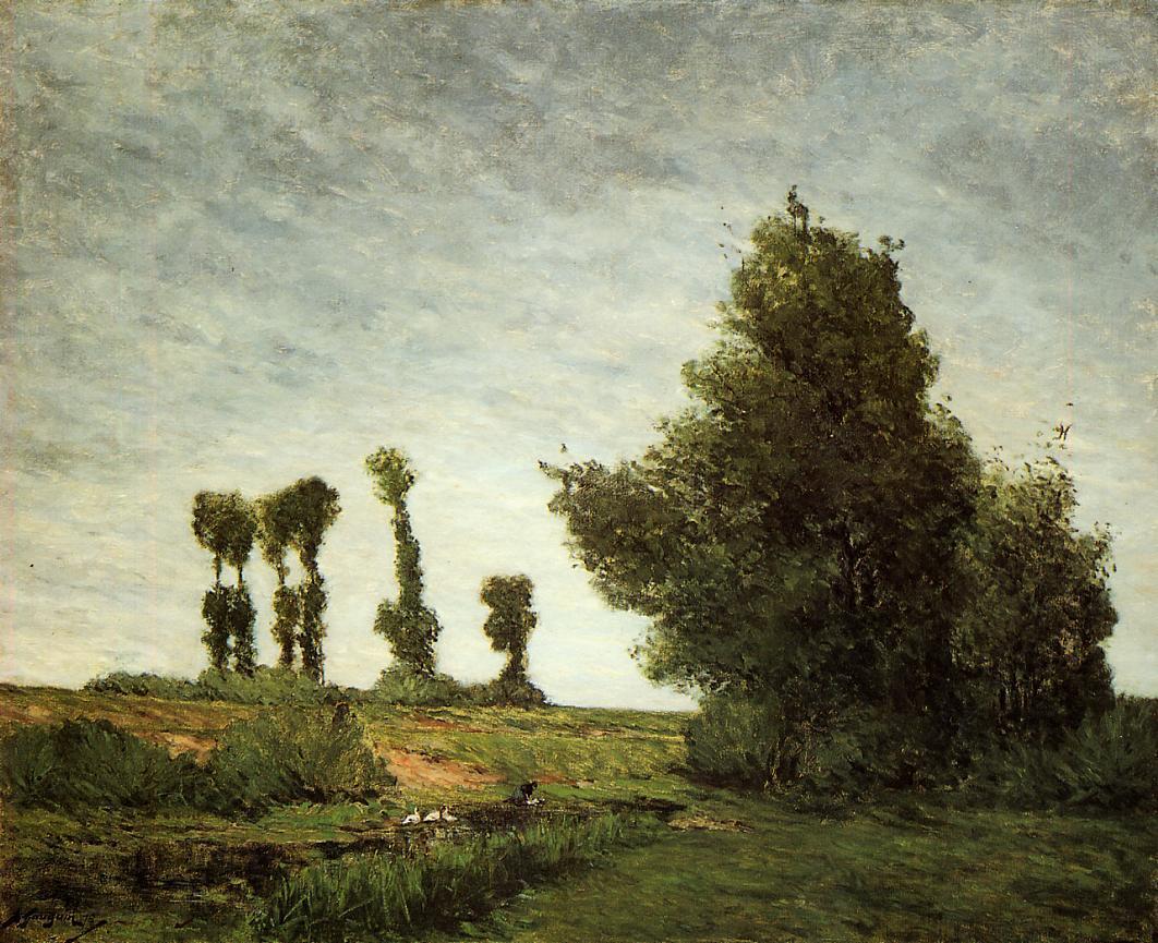 Krajina s topoly - Paul Gauguin
