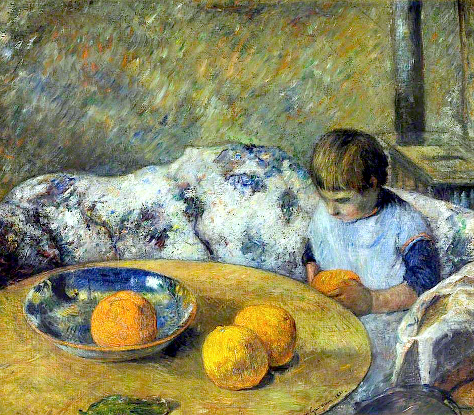 Interiér s Aline Gauguin - Paul Gauguin