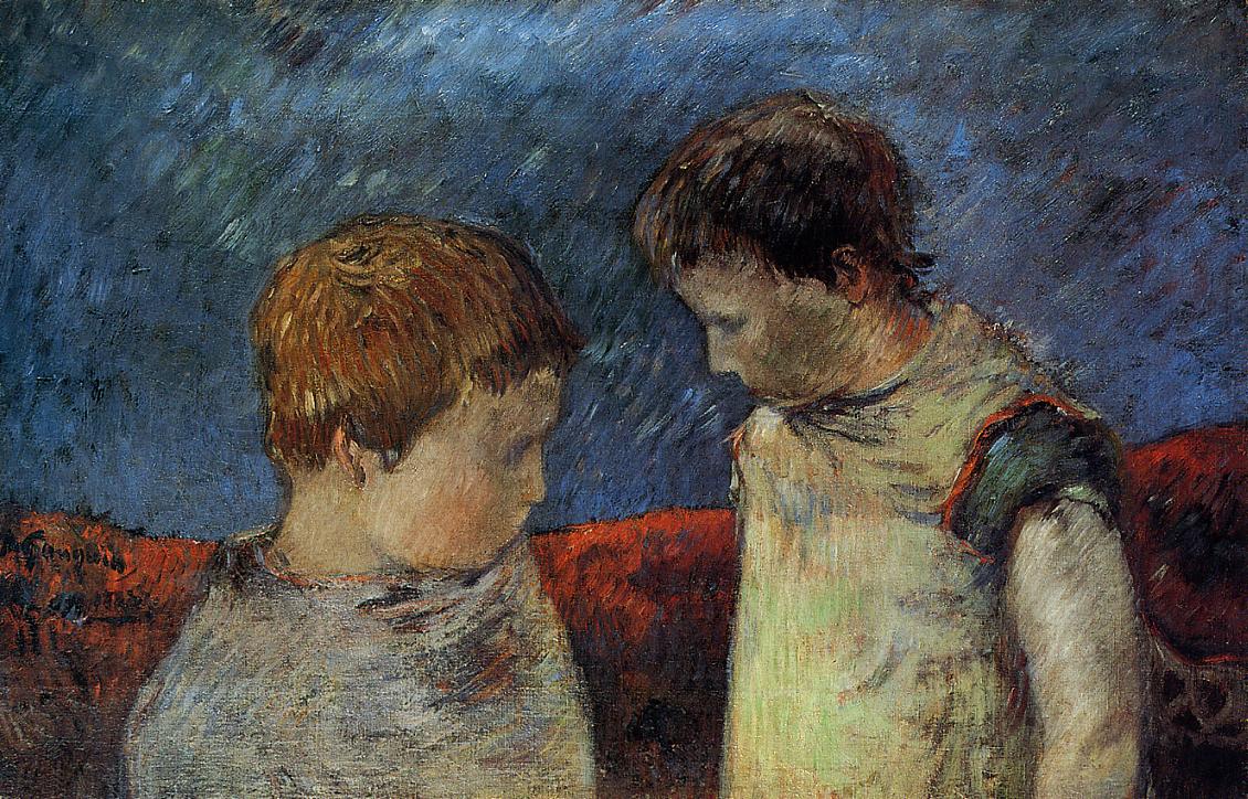 Aline Gauguin a jeden z jeho bratrů - Paul Gauguin