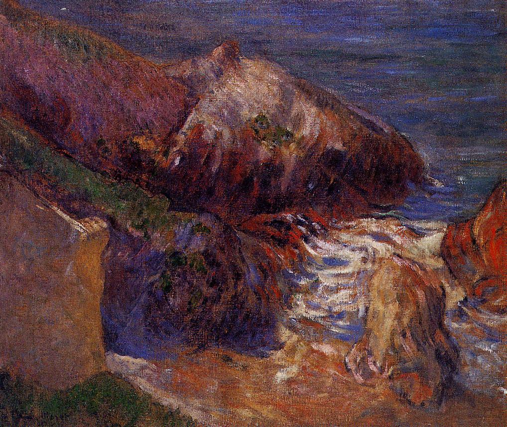 Skály na pobřeží - Paul Gauguin