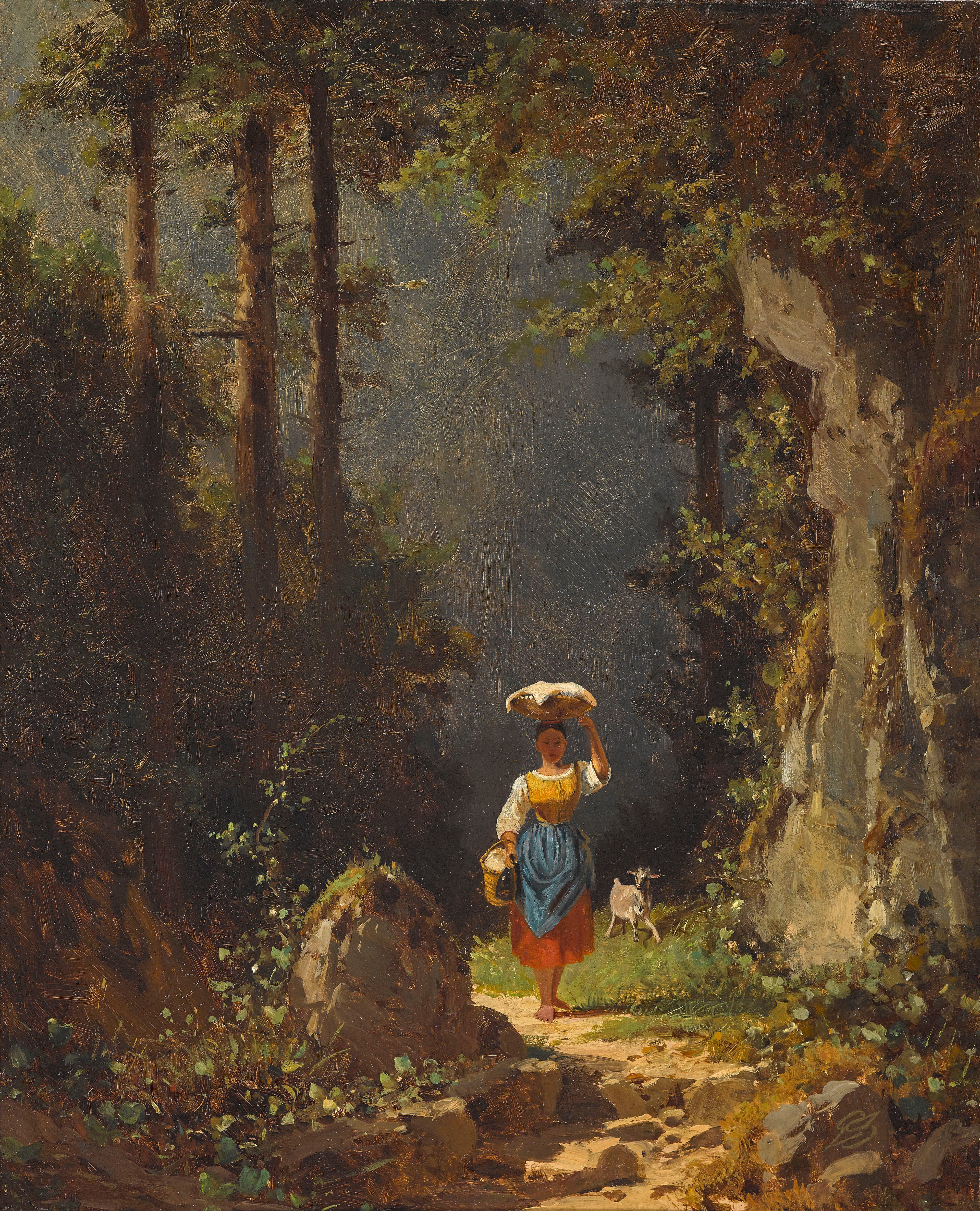 Dívka s kozou - Carl Spitzweg