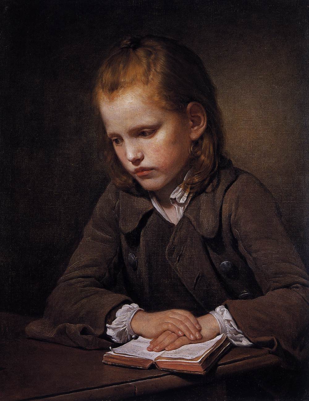 Un garçon avec un livre de leçons - Jean-Baptiste Greuze