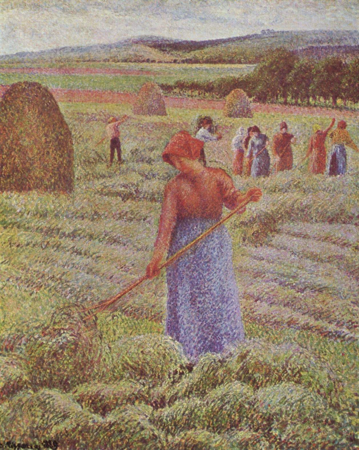 Reproduction du tableau « Récolte du foin à Eragny-sur-Epte - Camille Pissarro » par Alpha Reproduction en peinture à l’huile