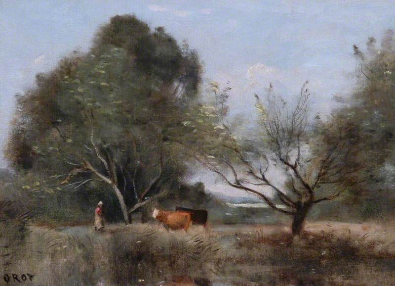 Paysage avec bétail - Jean-Baptiste Camille Corot