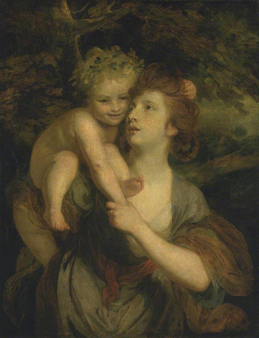 Mme Hartley en nymphe avec un jeune Bacchus - Joshua Reynolds