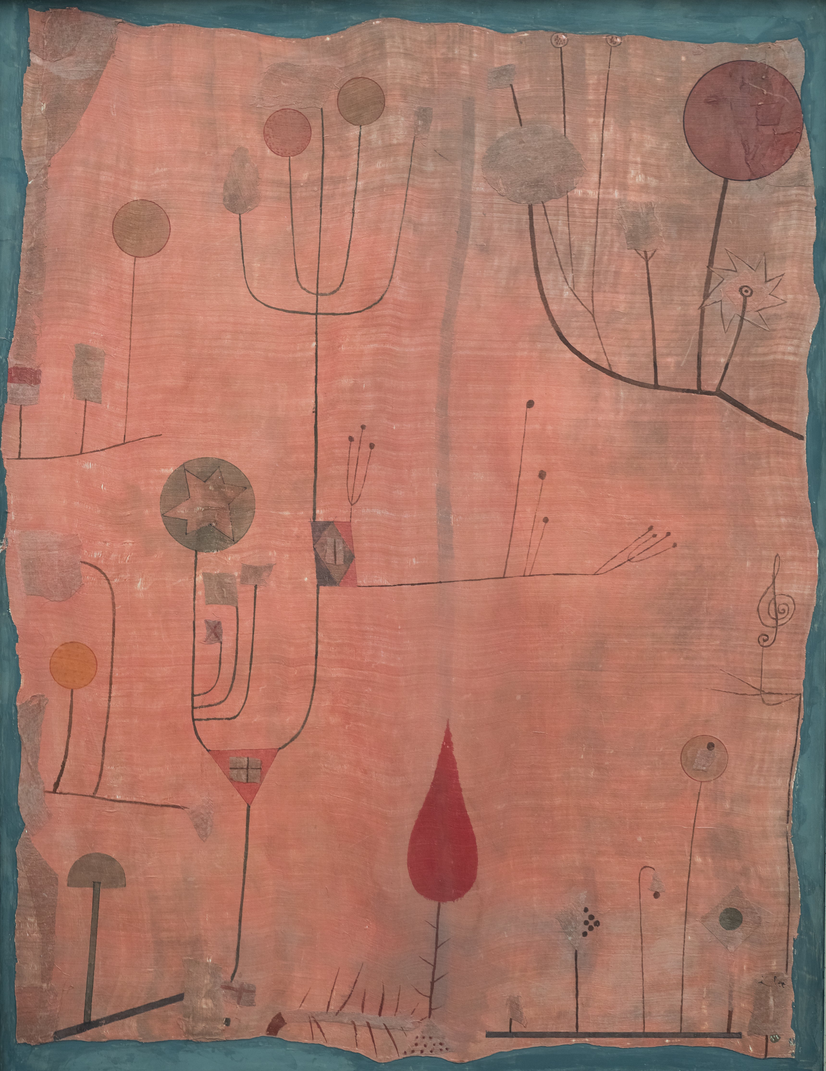 Ovoce na červeném pozadí - Paul Klee