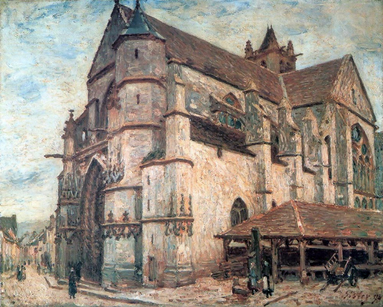 Reproduction du tableau « L'Église de Moret, temps de gelée - Alfred Sisley » par Alpha Reproduction en peinture à l’huile