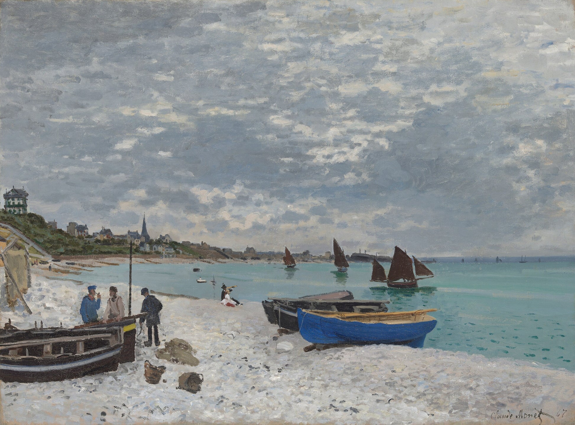 Pláž ve Sainte-Adresse - Claude Monet
