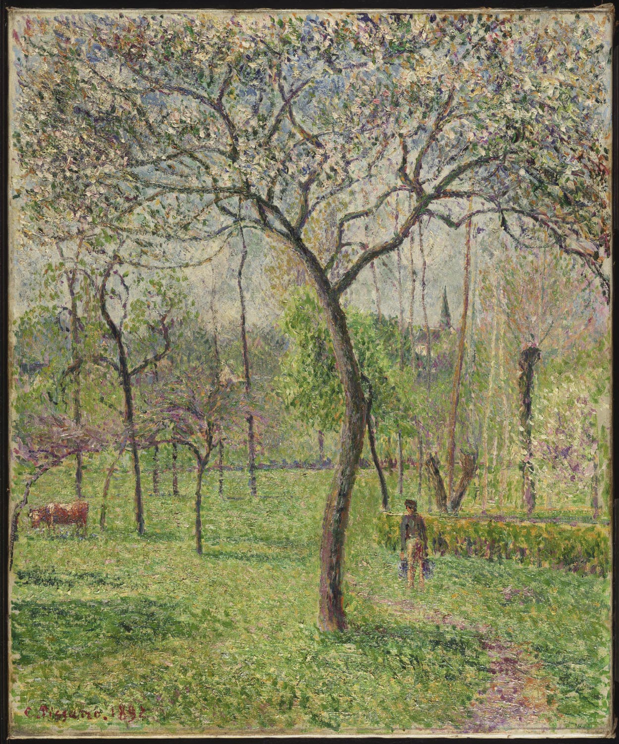 Reproduction du tableau « Paysage (Verger) - Camille Pissarro » par Alpha Reproduction en peinture à l’huile