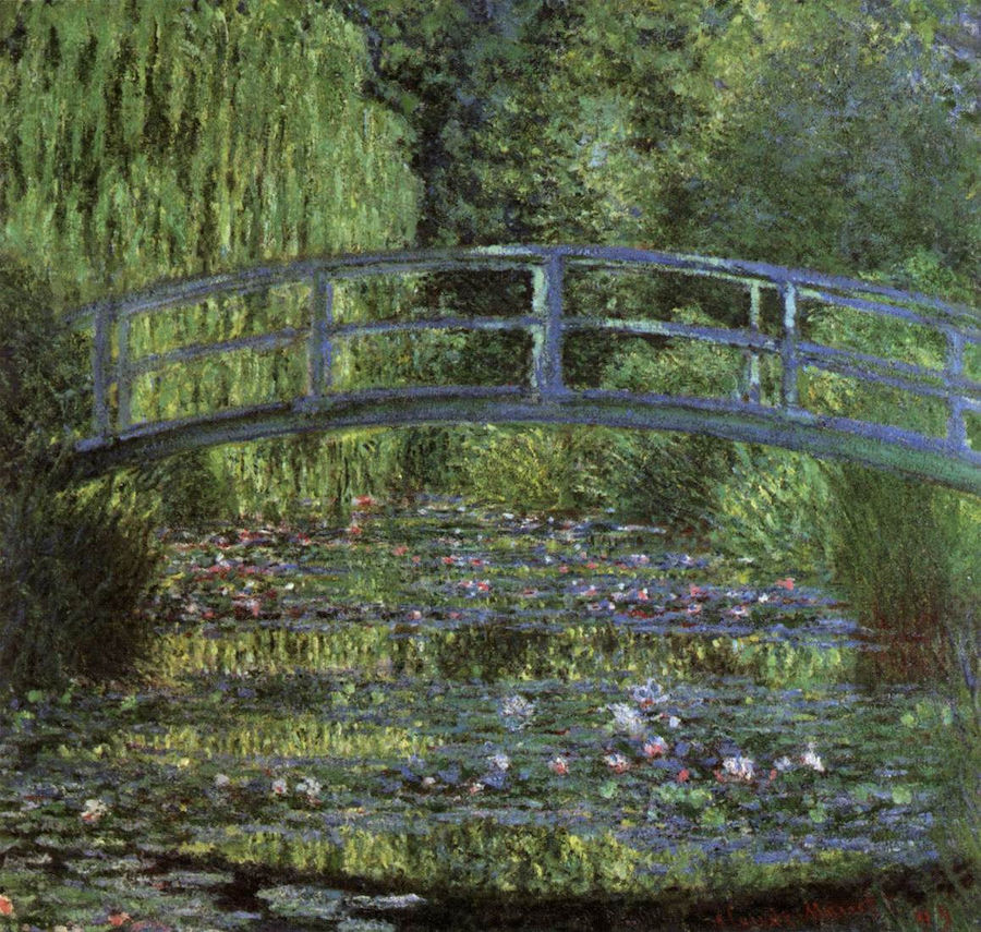 Jezírko s lekníny, zelená harmonie - Claude Monet