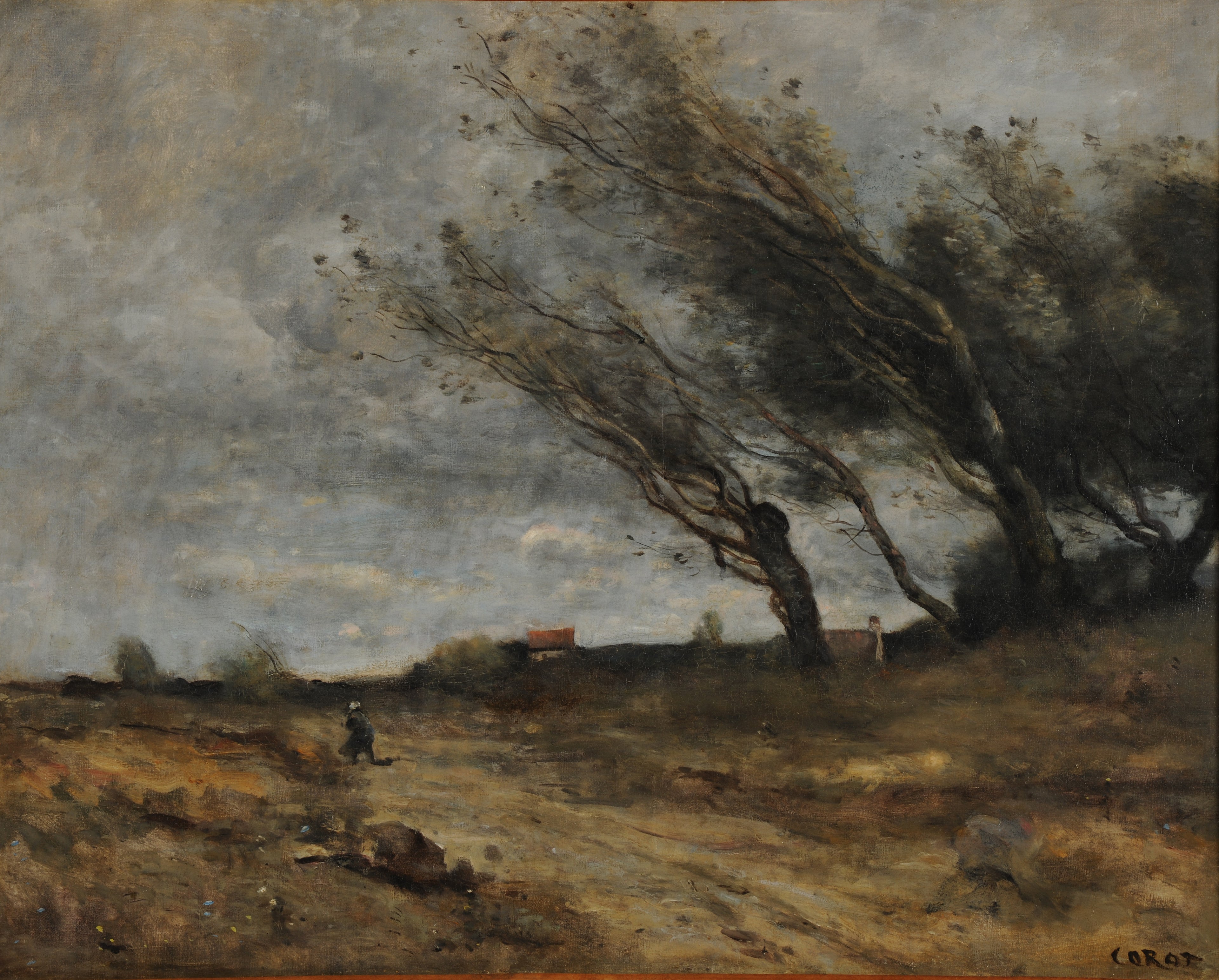 Le Coup de vent - Jean-Baptiste Camille Corot