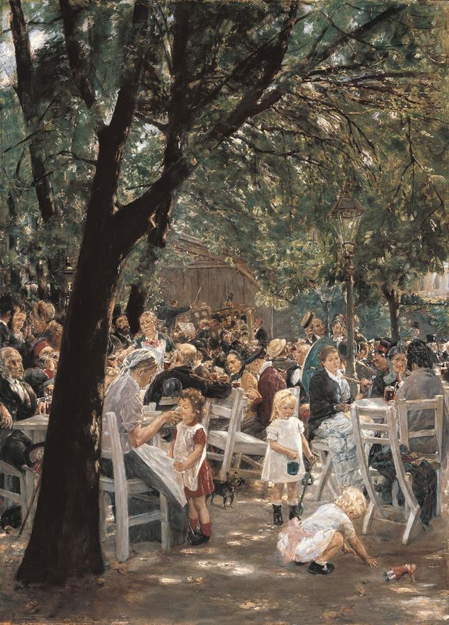 Biergarten v Mnichově - Max Liebermann