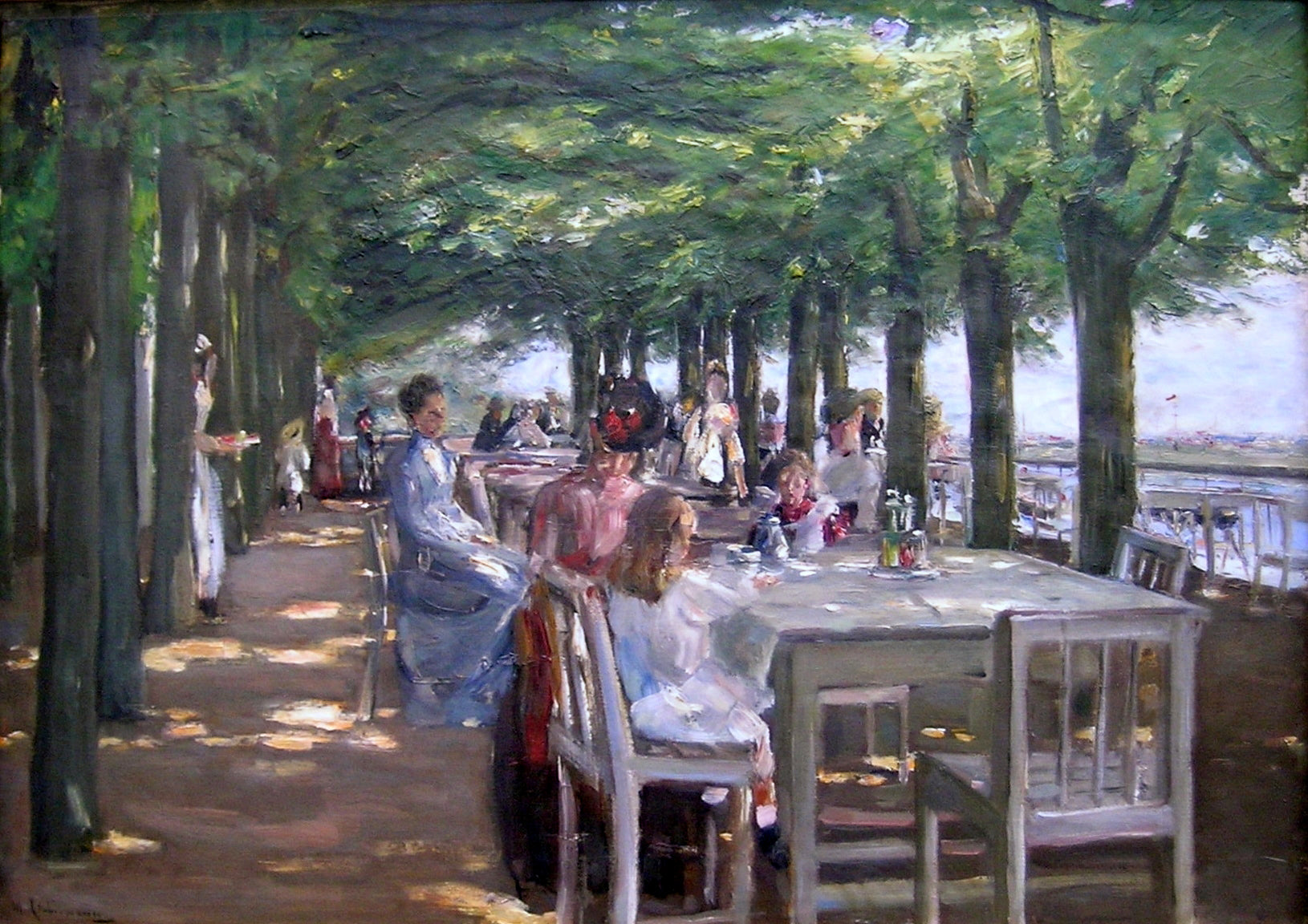 Terasa hotelu Louis C. Jacob v Nienstedten na Labi - Max Liebermann