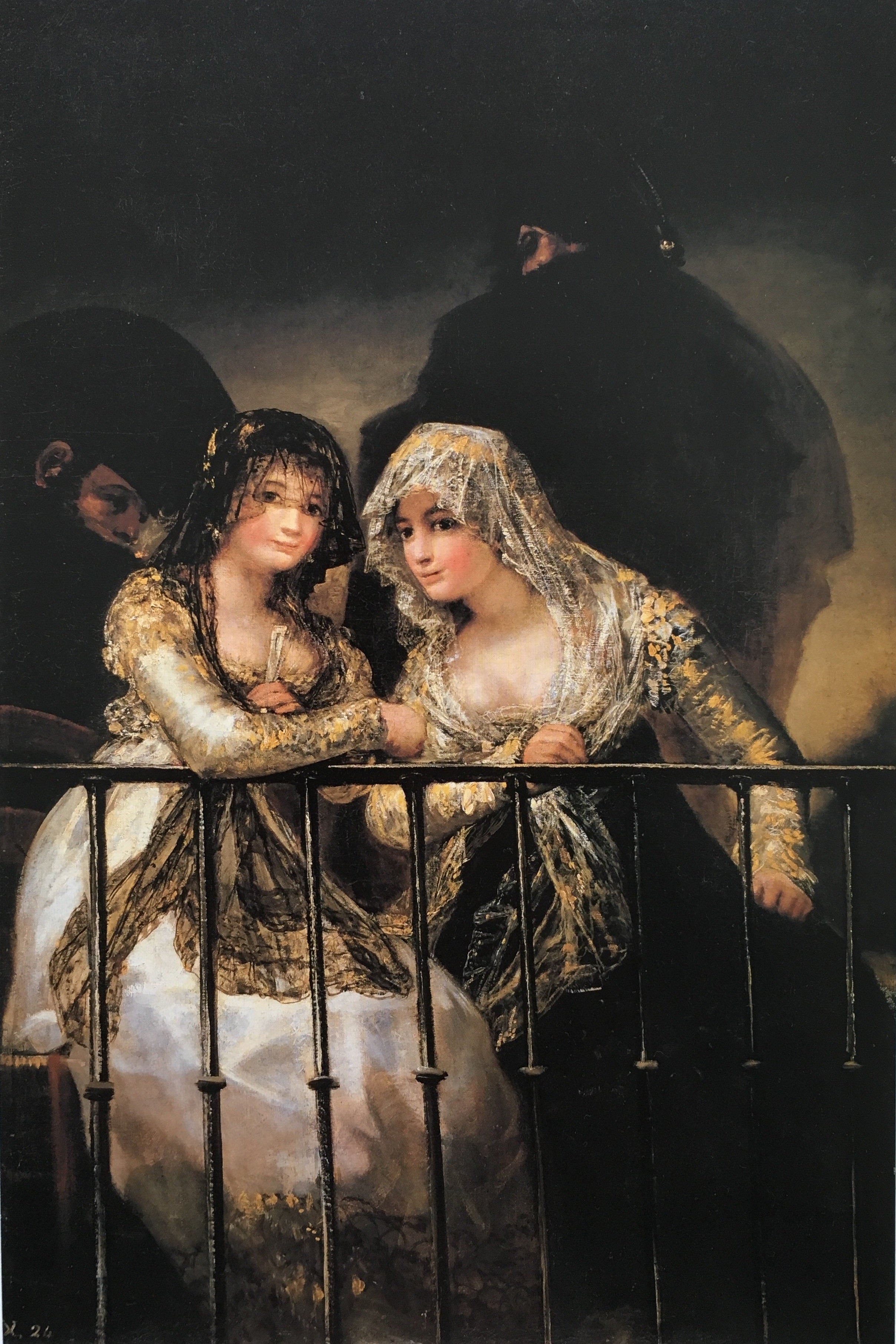 Reproduction du tableau « les Majas au balcon - Francisco de Goya » par Alpha Reproduction en peinture à l’huile