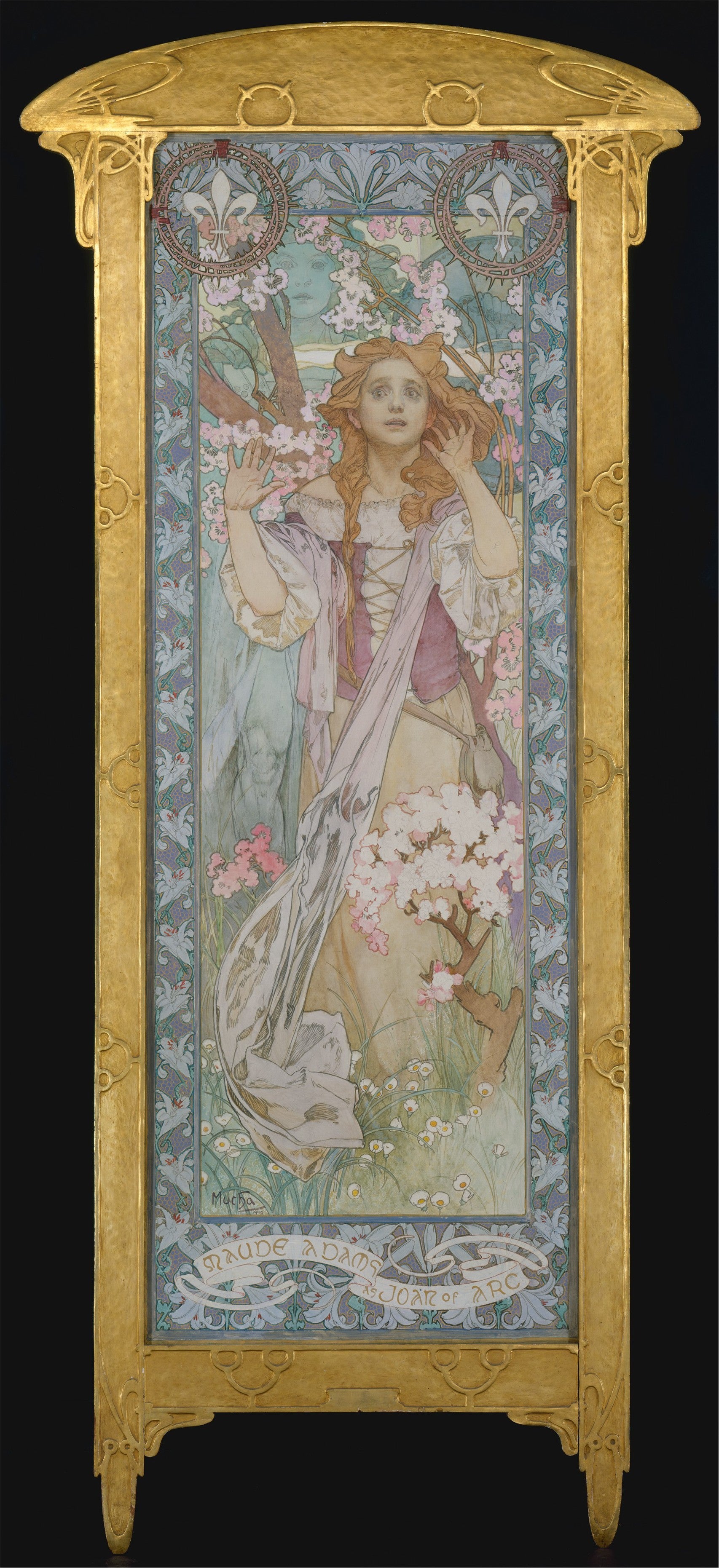 Maude Adams v roli Johanky z Arku - Alphonse Mucha