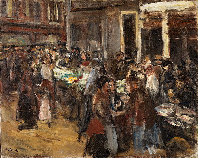 Trh s zeleninou v Amsterdamu - Max Liebermann