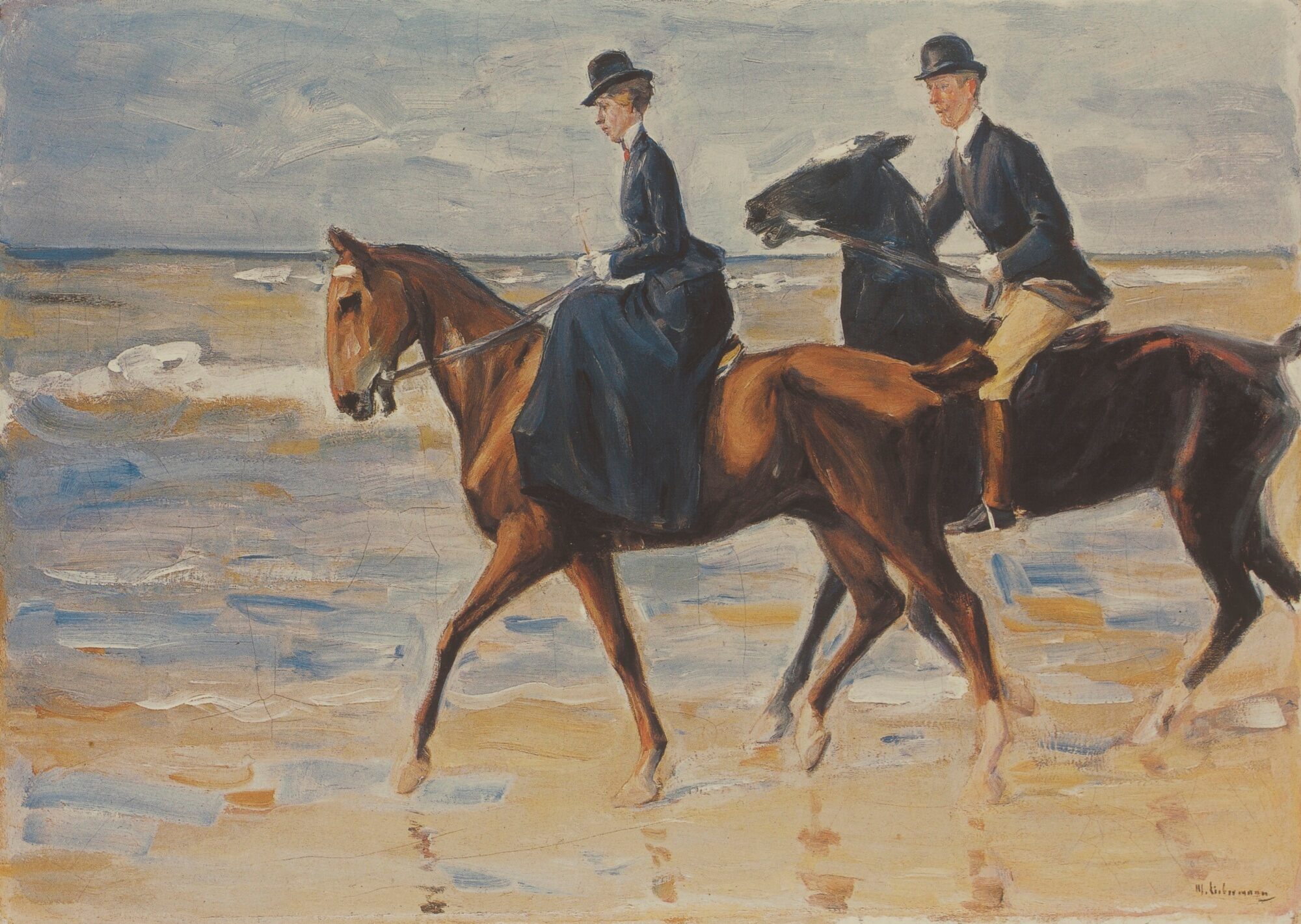 Dva jezdci na pláži - Max Liebermann