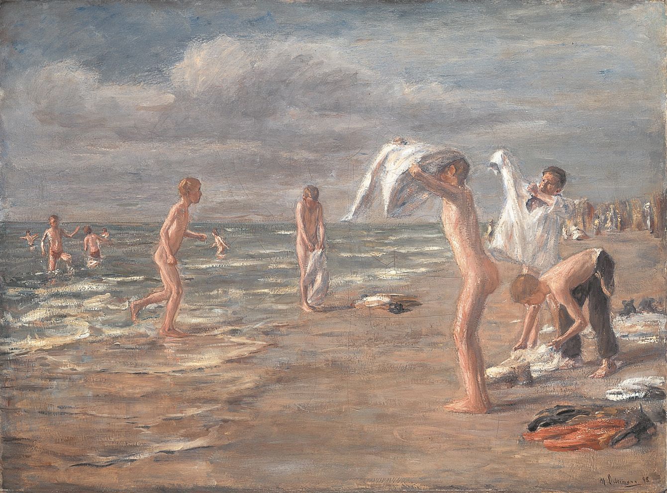 Koupel chlapců - Max Liebermann
