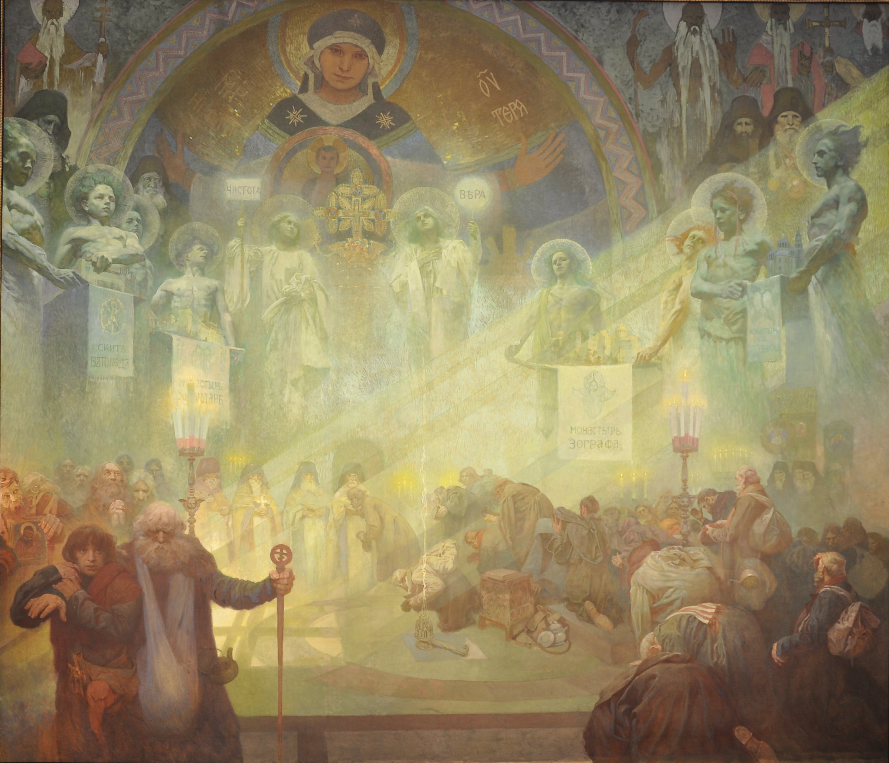 Hora Athos, posvátná hora - Alphonse Mucha